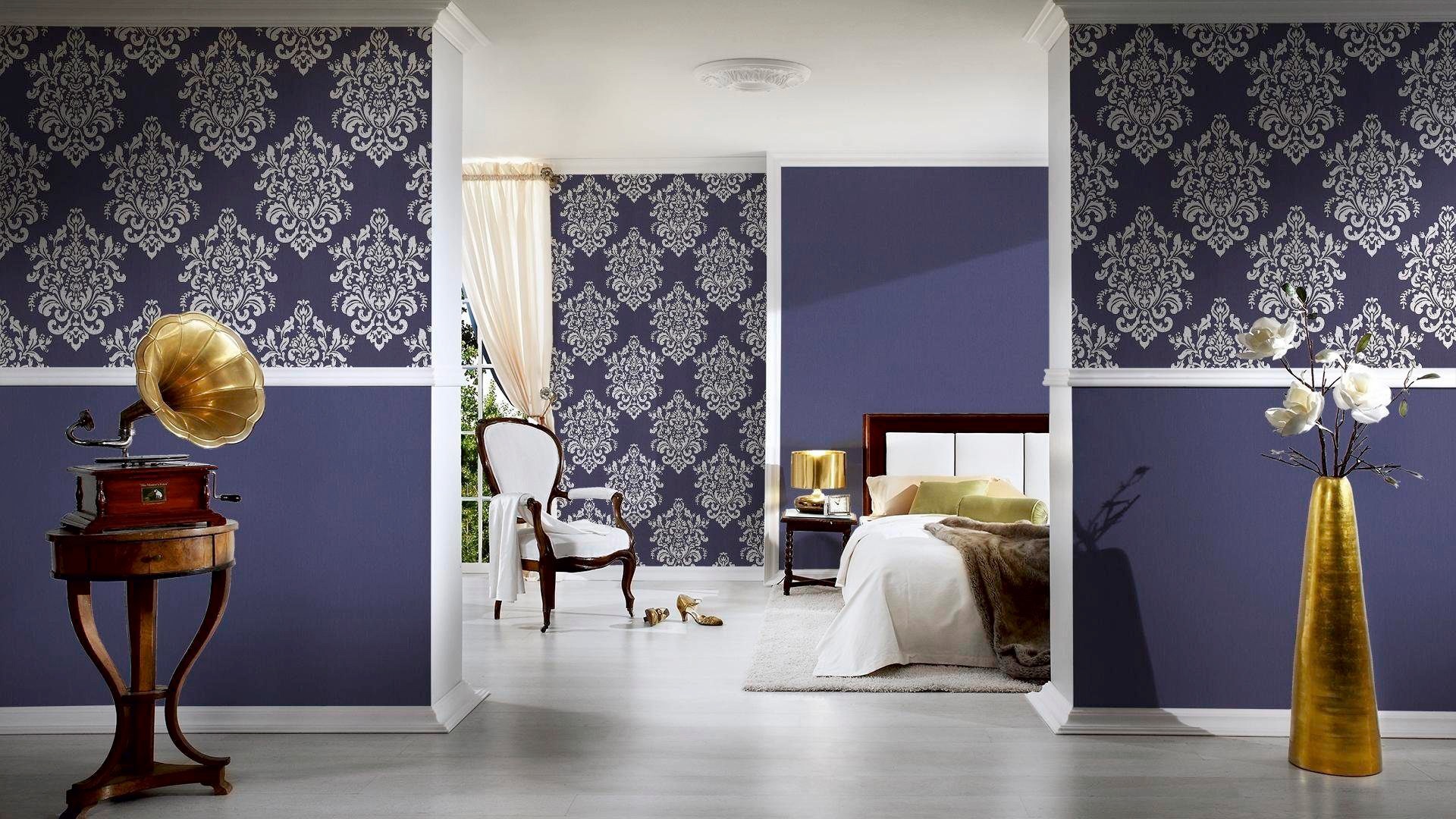 living walls Vliestapete »Hermitage«, Barock-ornamental-gemustert, Ornament Tapete Barock Metallic Tapeten Wohnzimmer Schlafzimmer Küche