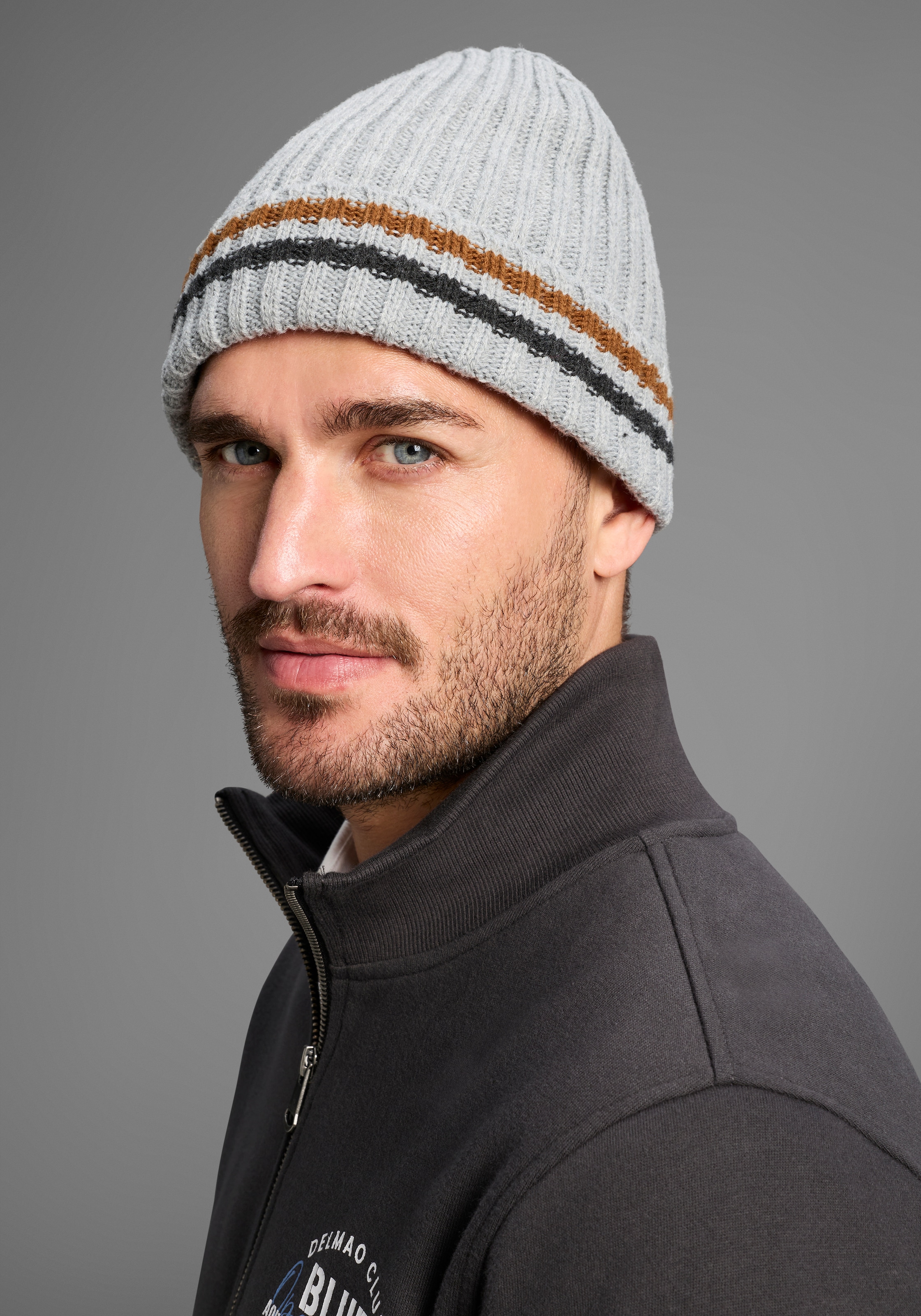 Mans World Strickmütze mit wärmenden Fleecefutter