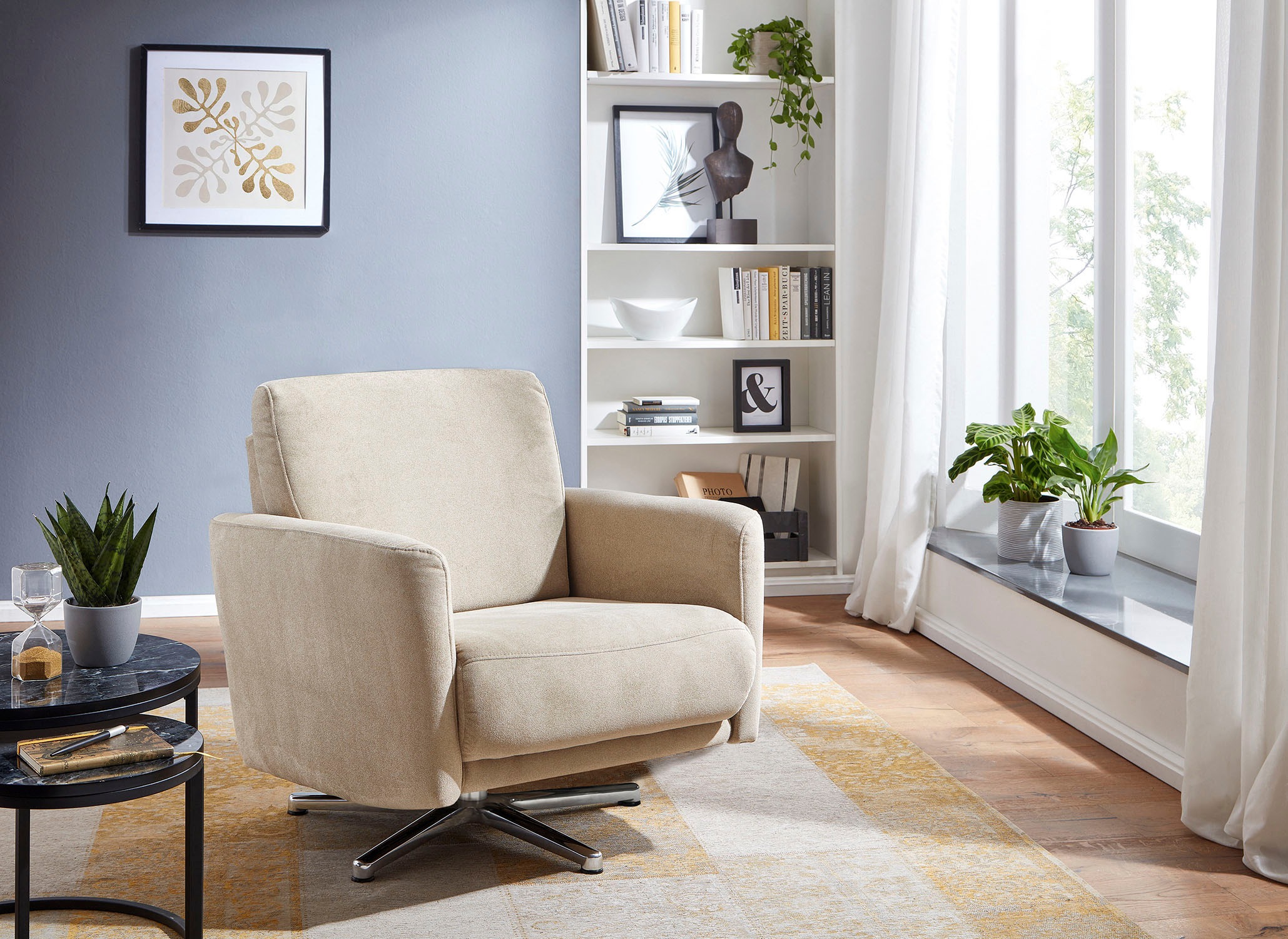 CALIZZA INTERIORS Drehsessel »Lari«, wahlweise mit einsteckbarer Kopfstütze
