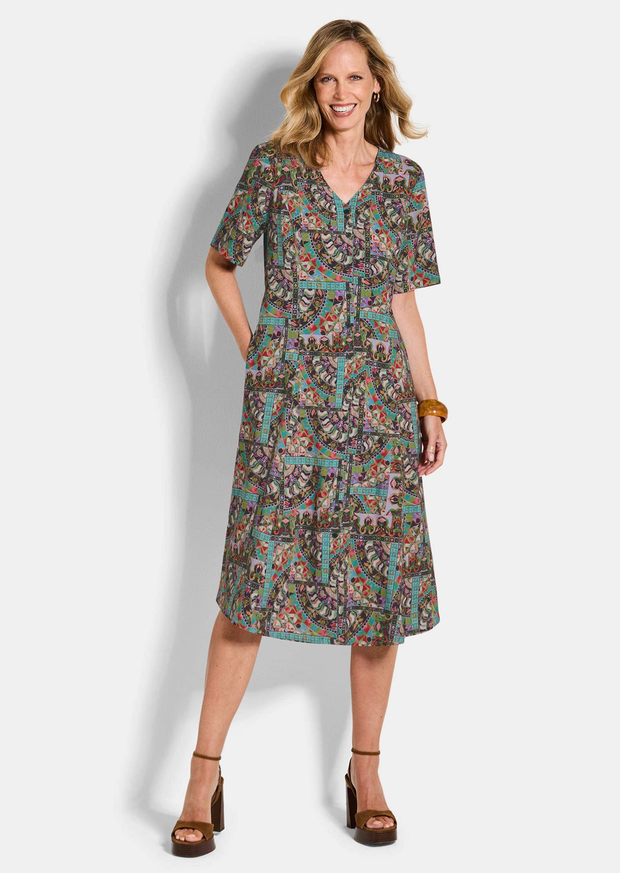 GOLDNER Sommerkleid »Farbenfrohes Kleid aus reiner Viskose«