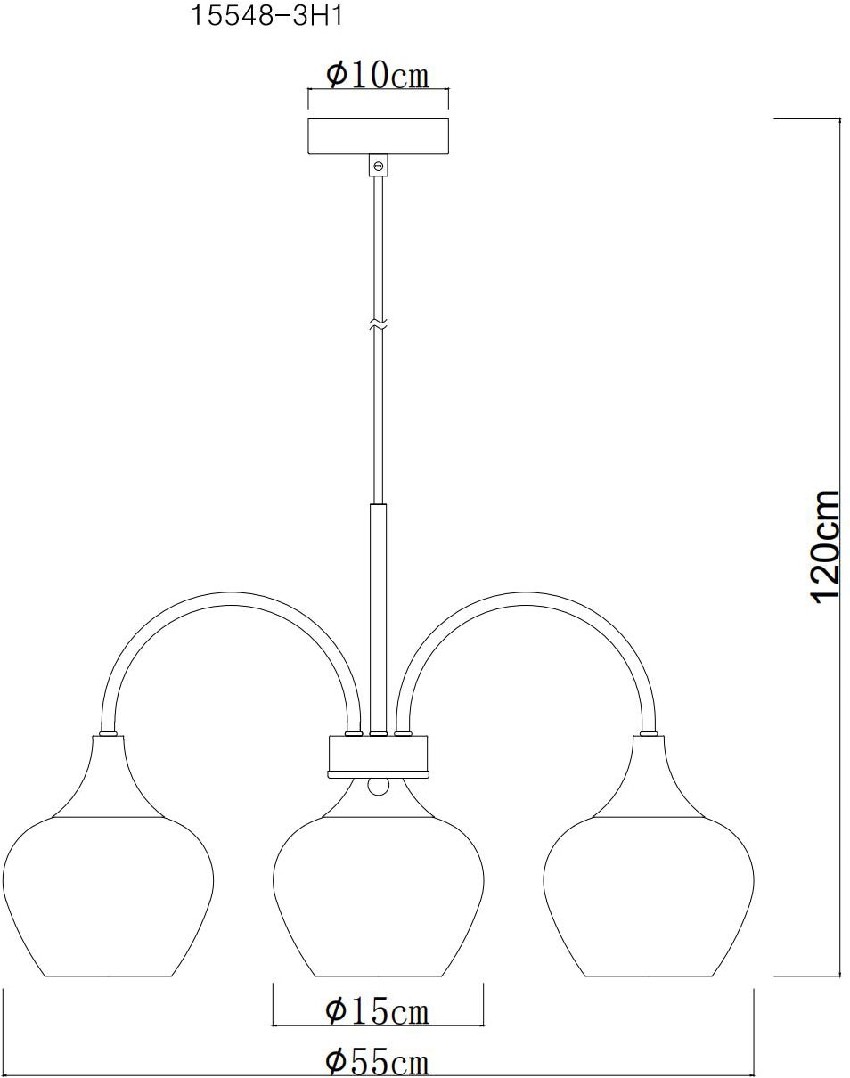 GLOBO LIGHTING Hängeleuchte »MAXY«, Leuchtmittel E27 | ohne Leuchtmittel, Hängelampe/Pendelleuchte/Glas rauchfarben/Höhe kürzbar/Esstisch