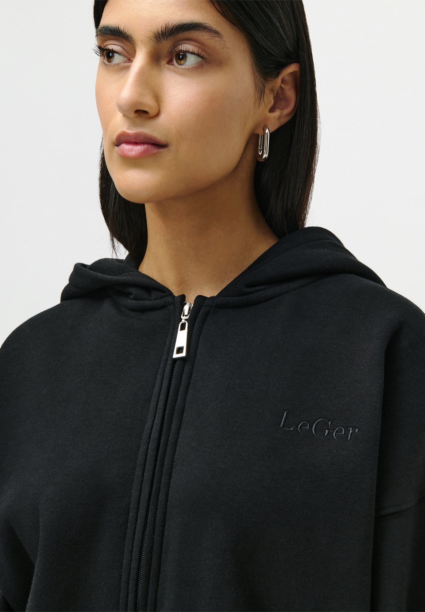 Thumbnail - LeGer Kapuzensweatjacke "Fenna, LeGer by Lena Gercke", Mit hochwertiger Logostickerei auf der Brust