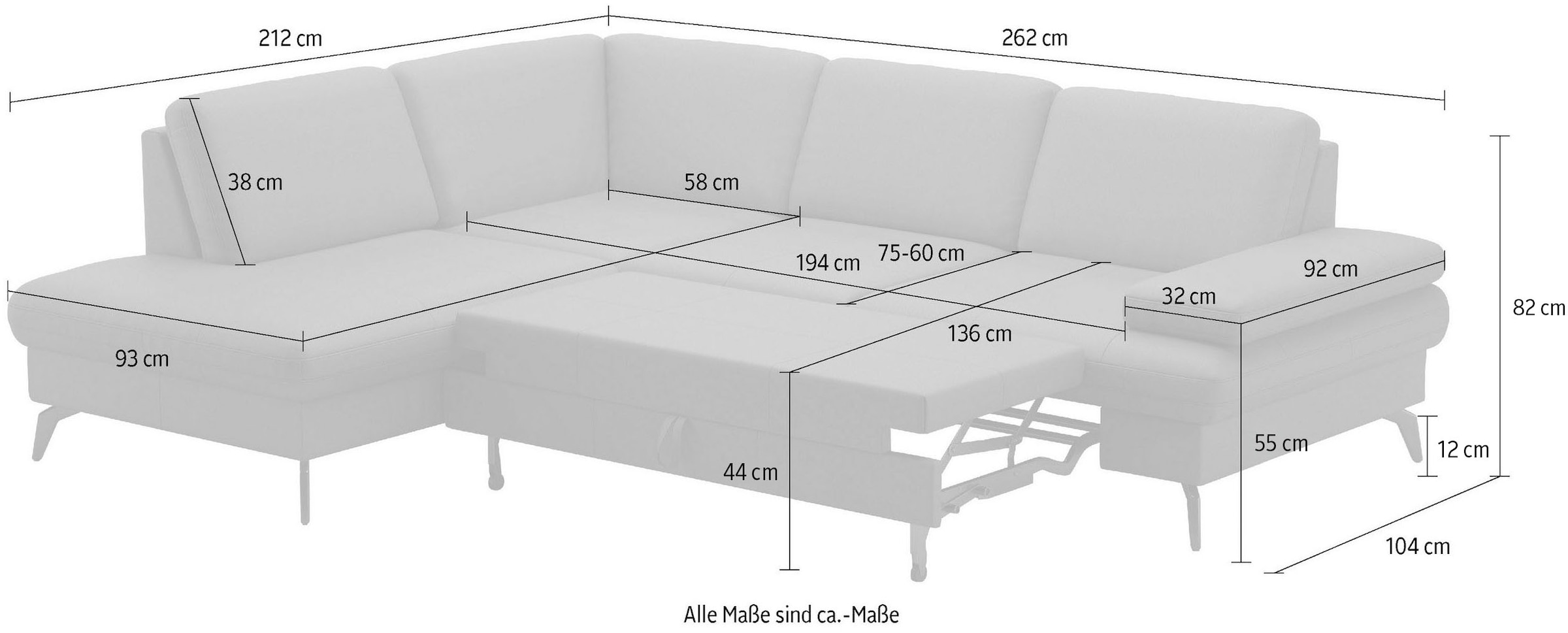 sit&more Ecksofa »Morris L-Form, inkl. Sitztiefenverstellung«, wahlweise mit Armteilverstellung, Bettfunktion & Bettkasten