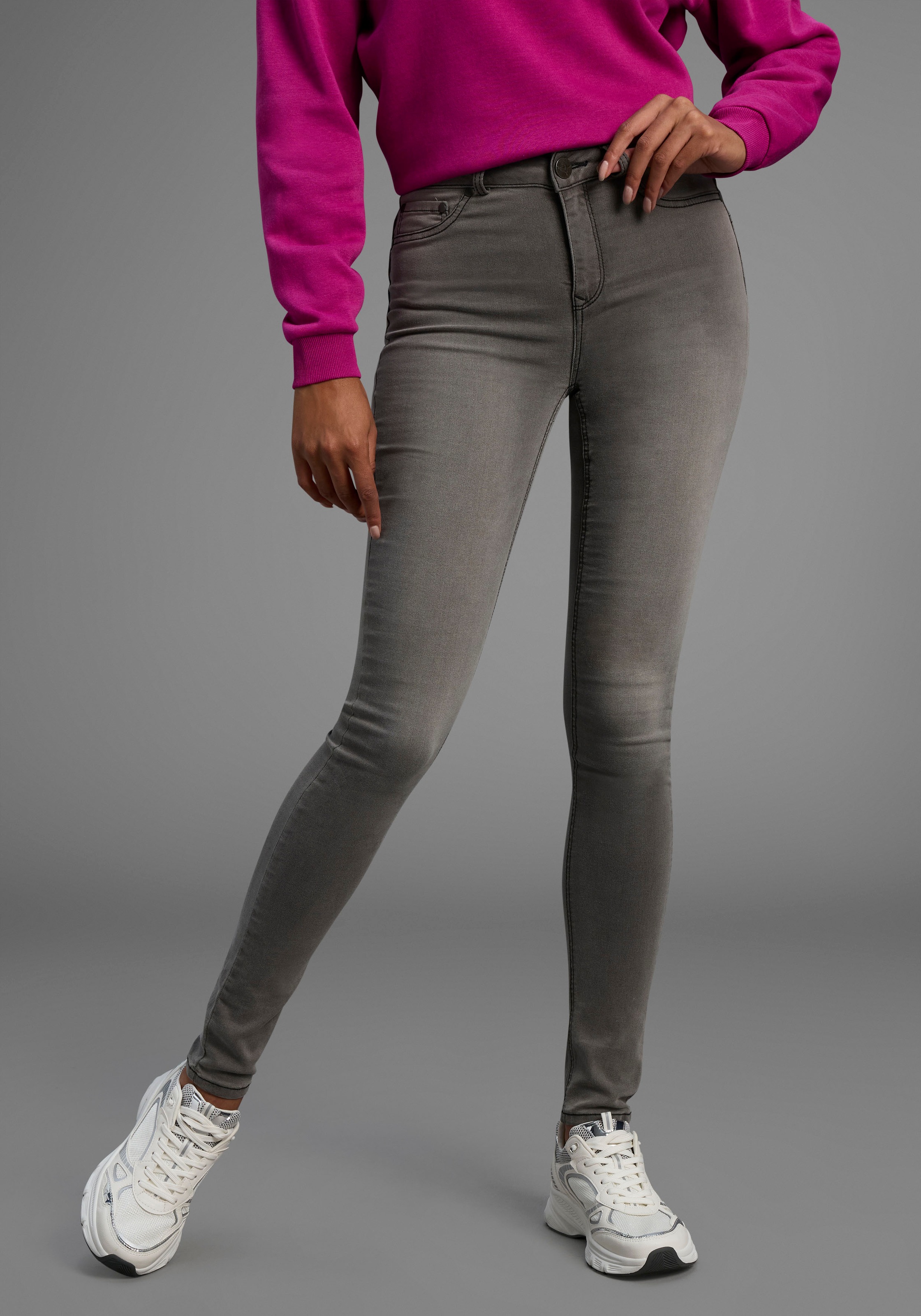 Arizona Skinny-fit-Jeans "Ultra Stretch", skinny-fit, betonte Taille, shapi günstig online kaufen