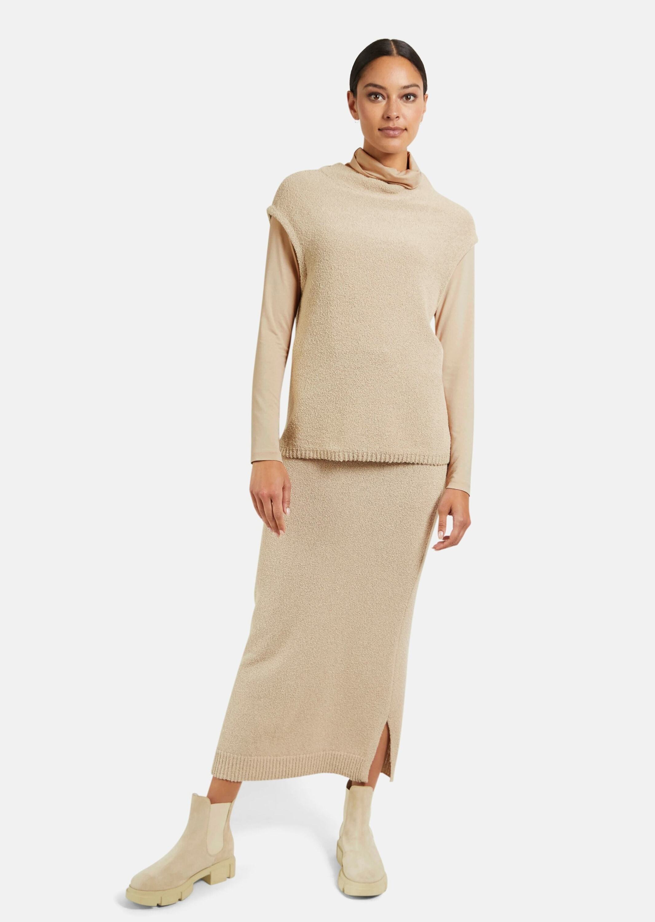 MADELEINE Longpullover "Pullunder Strick-Pullunder im Frottee-Look" günstig online kaufen