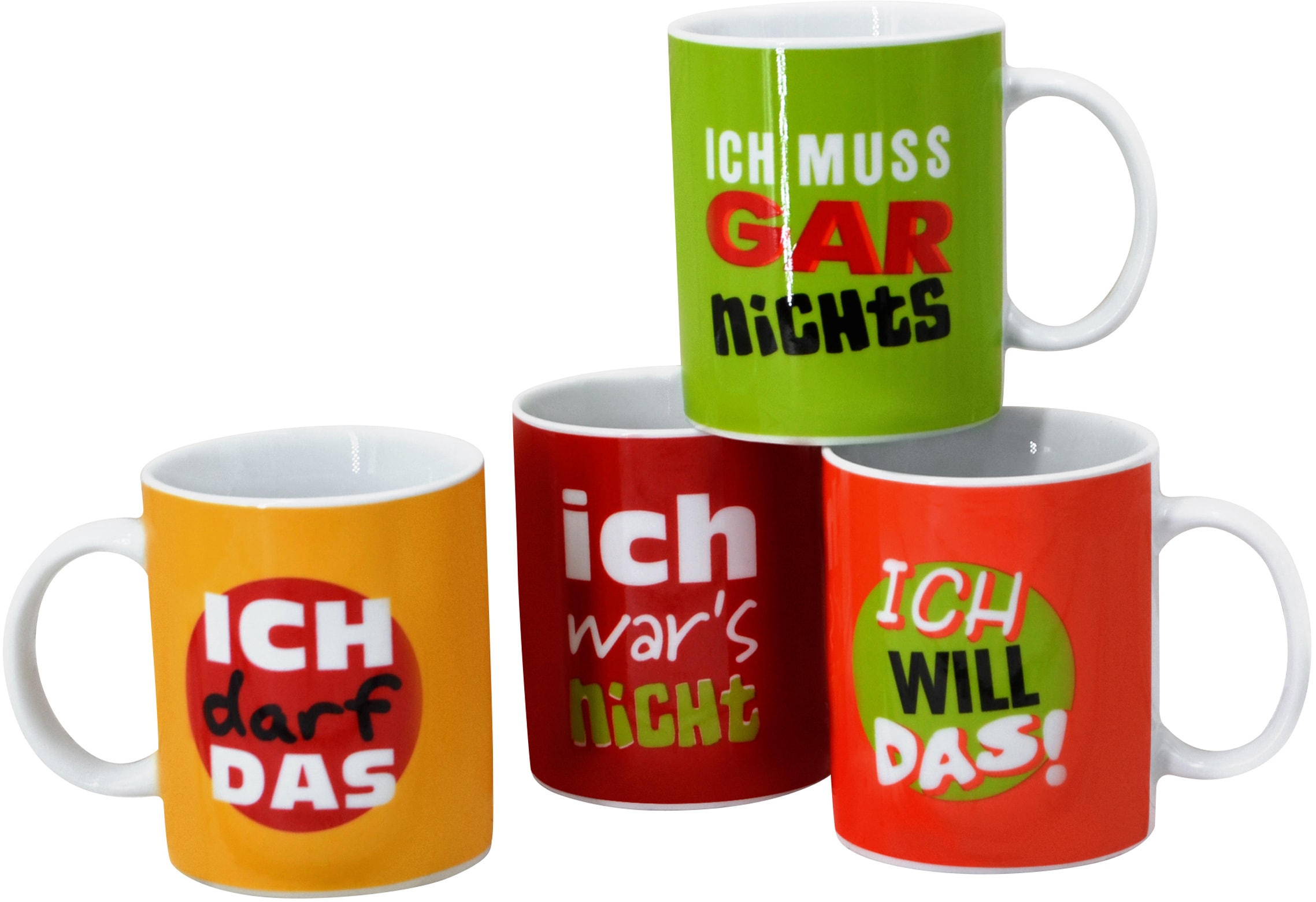 Retsch Arzberg Becher »Machosprüche«, (Set, 4 tlg.), 4-teilig