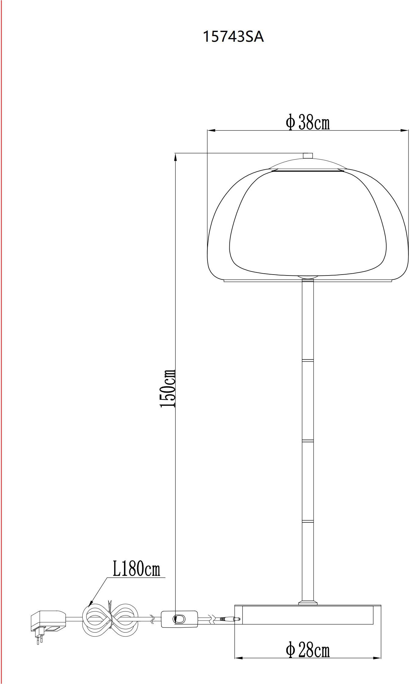 GLOBO LIGHTING Stehlampe »AVILA« LED-Modul 1 Stk. LED Stehleuchte für Wohnzimmer dimmbar, modern, Memoryfunktion
