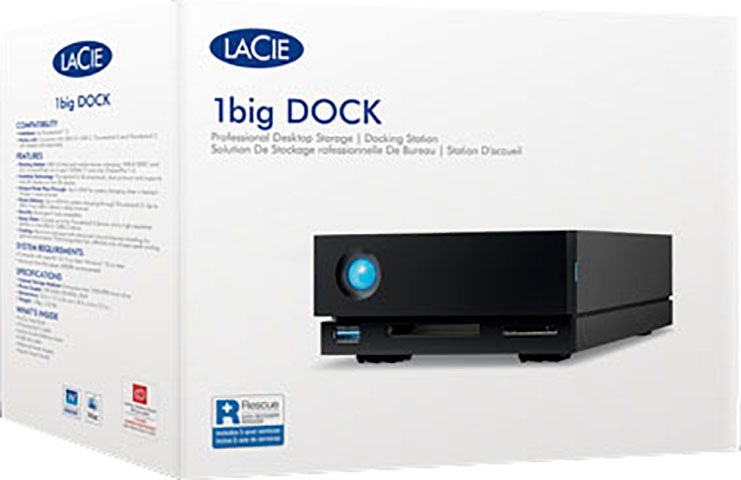 LaCie HDD-NAS-Festplatte »1big Dock«, Anschluss Thunderbolt 3-DisplayPort-SD-/CF-Kartensteckplätze-USB