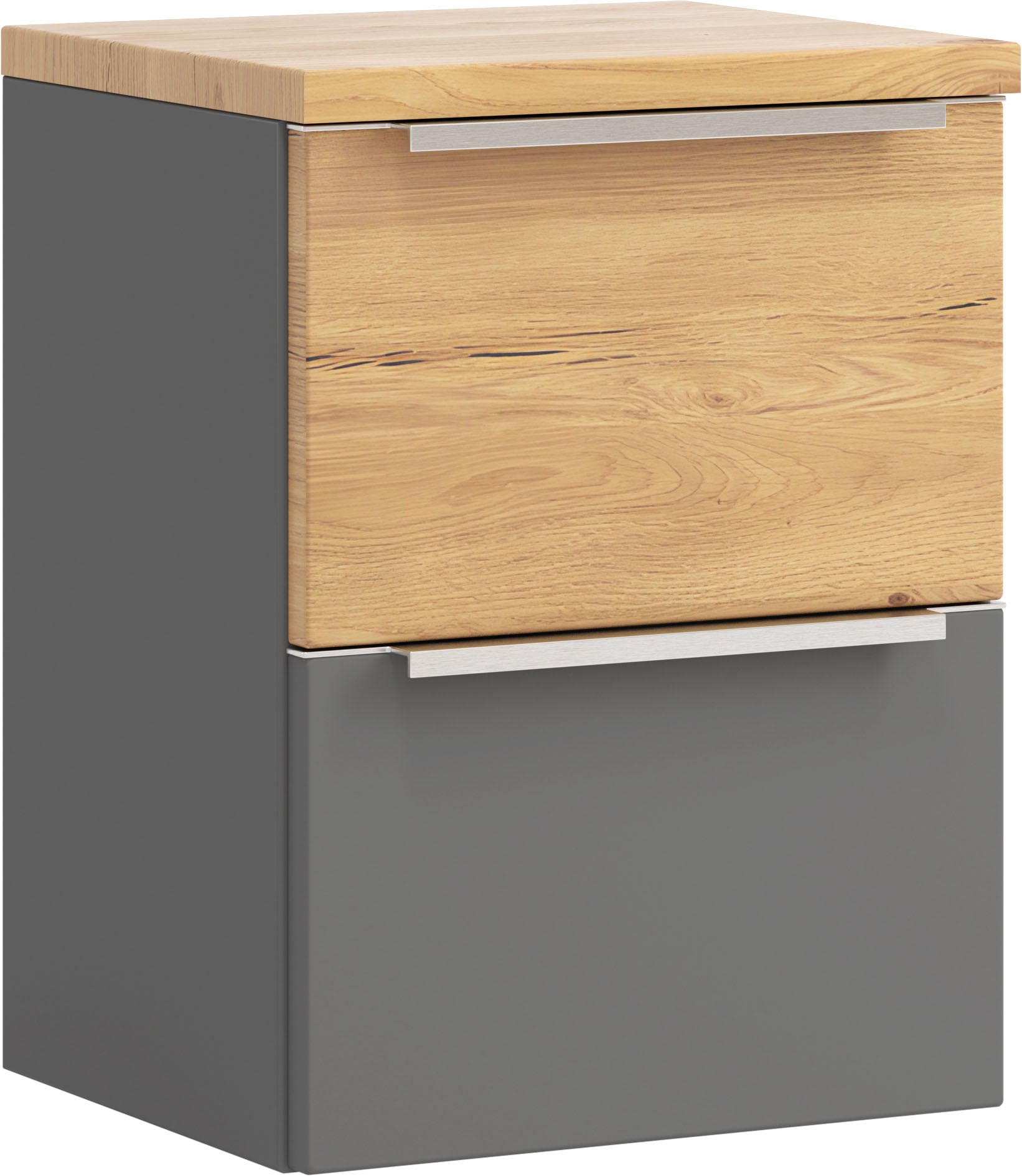 welltime Unterschrank "TRIENT, Unterschrank 40 cm, Softclose-Auszüge" onyx-grey/Wildeiche, Softclose-Metallauszüge