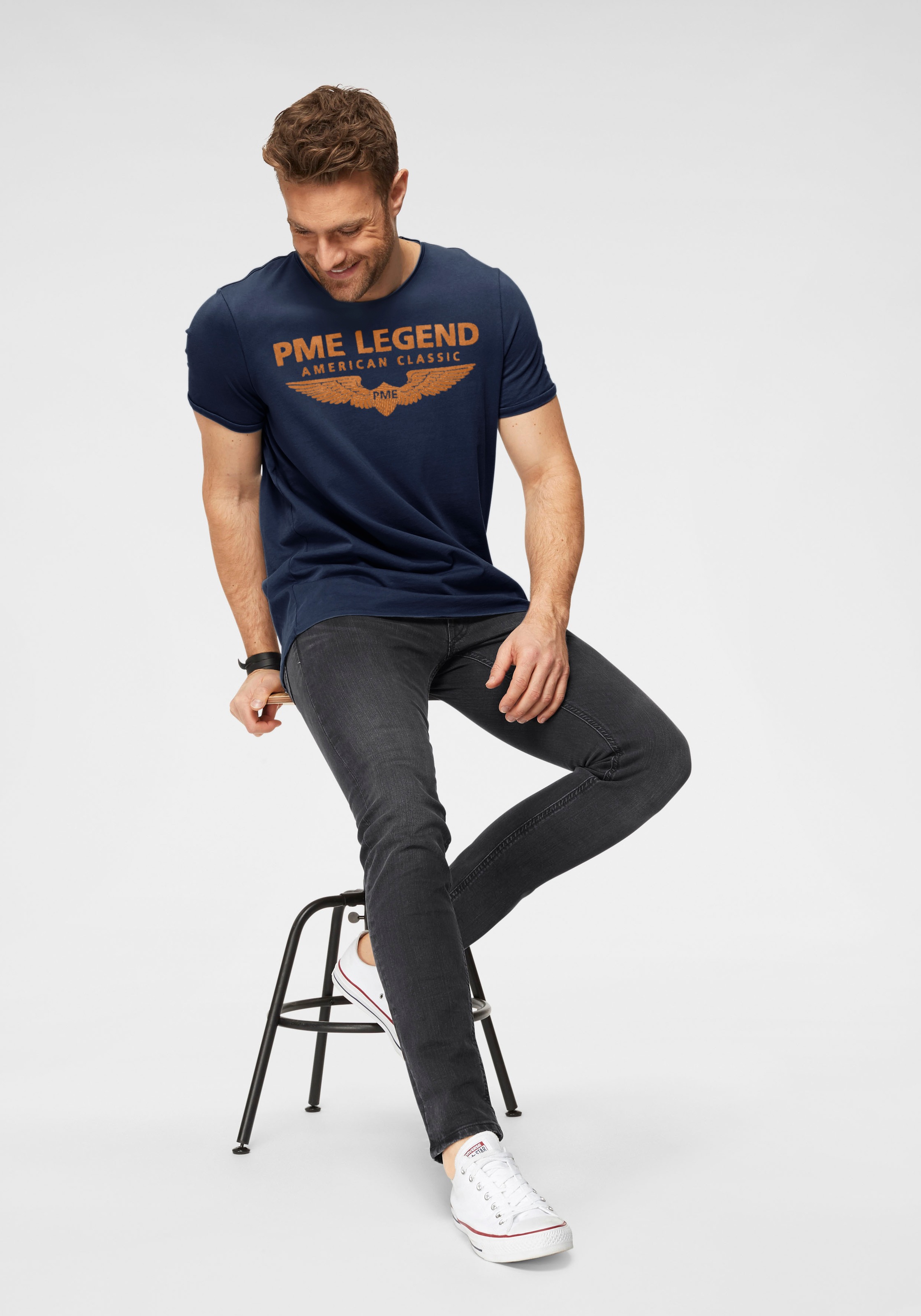 PME LEGEND Rundhalsshirt, mit Logoprint