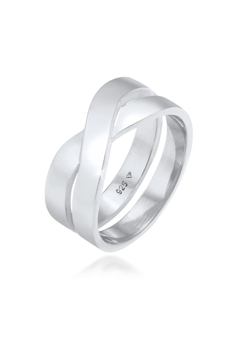 Silberring »Herren Bandring Überkreuz Look 925 Silber«