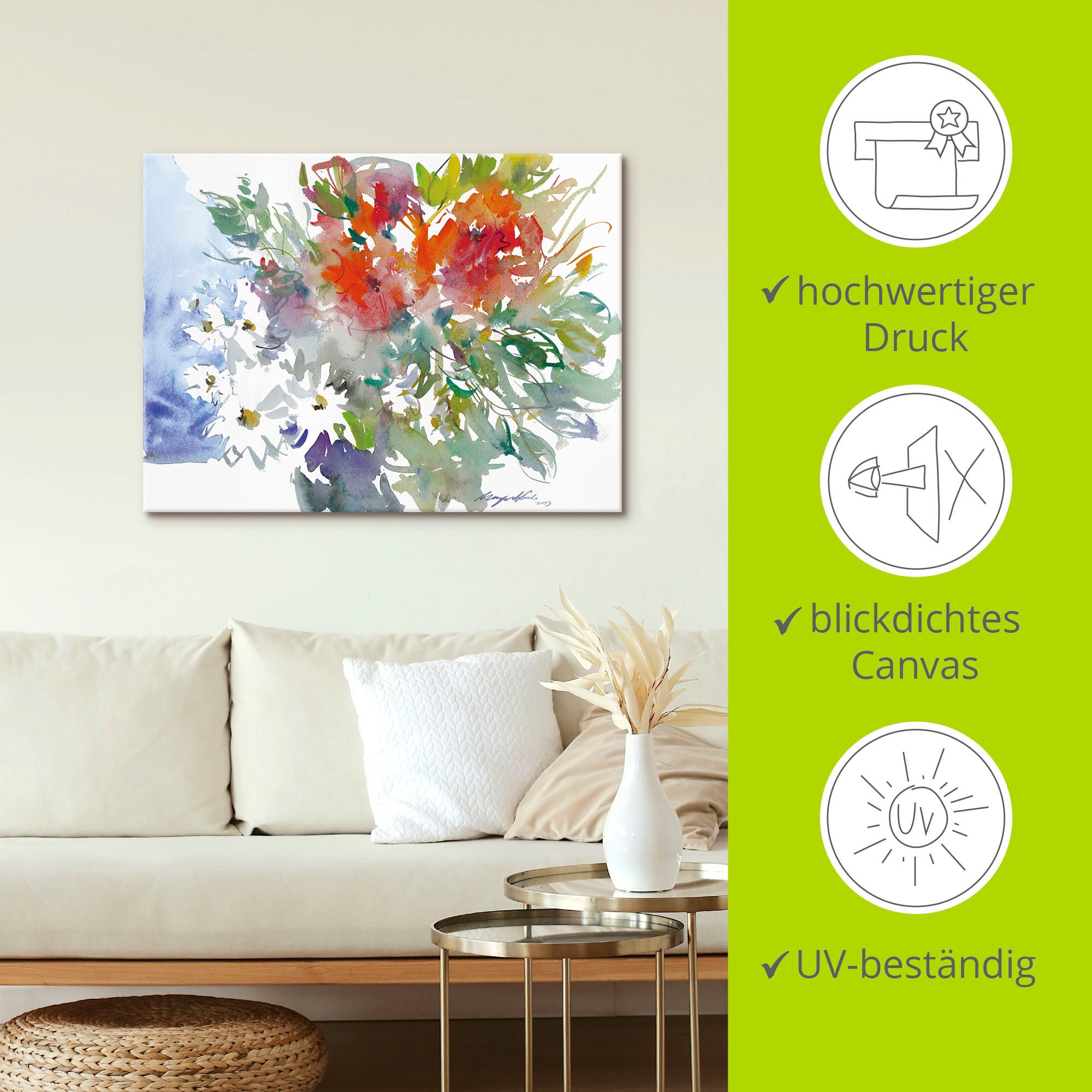 Artland Wandbild »Blumenstrauß II«, Blumen, (1 St.), als Leinwandbild, Poster, Wandaufkleber in verschied. Größen