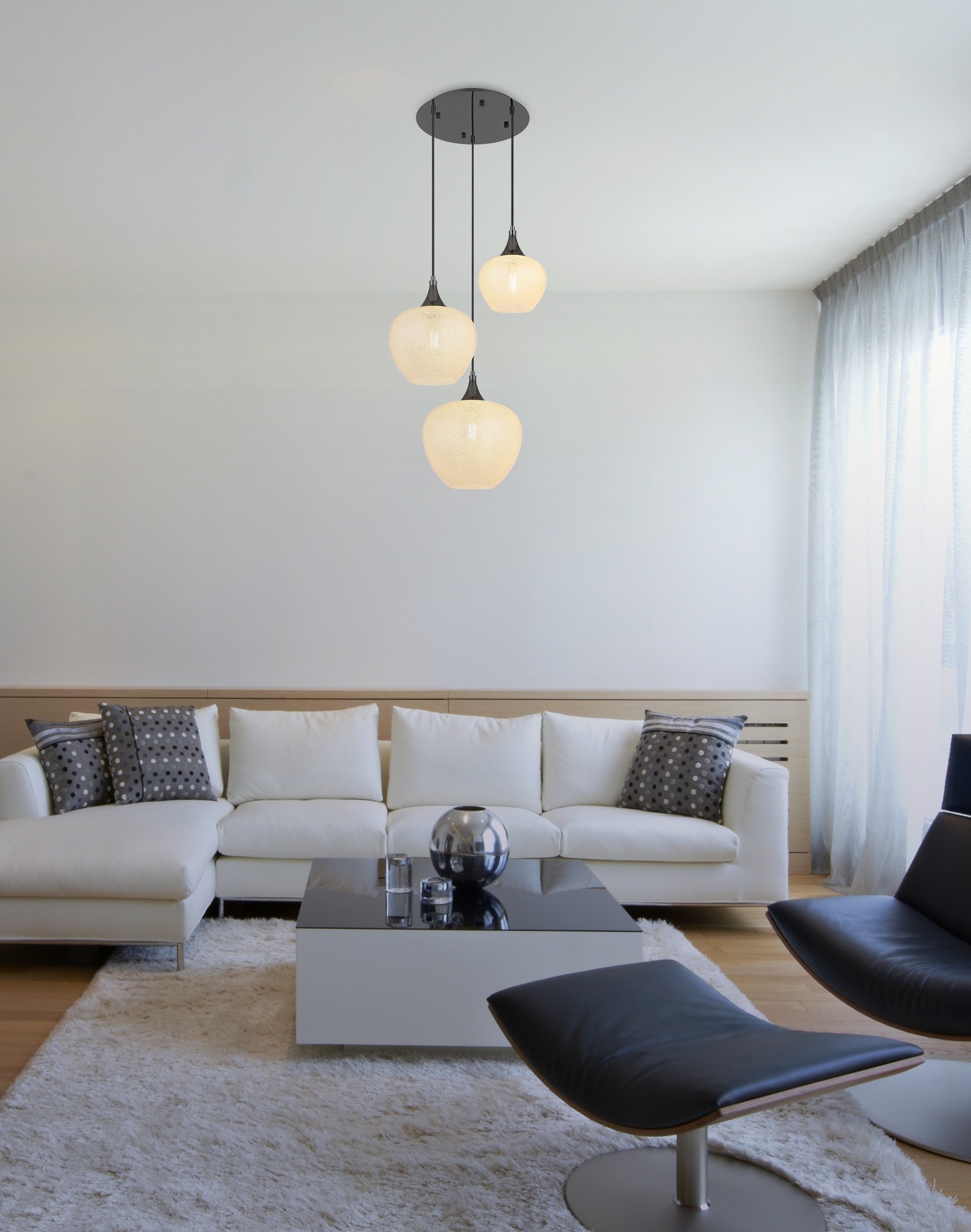 GLOBO LIGHTING Hängeleuchte »MAXY«, Leuchtmittel E27 | ohne Leuchtmittel, Hängelampe/Pendelleuchte/Glas klar/Höhe kürzbar/ø: 490mm