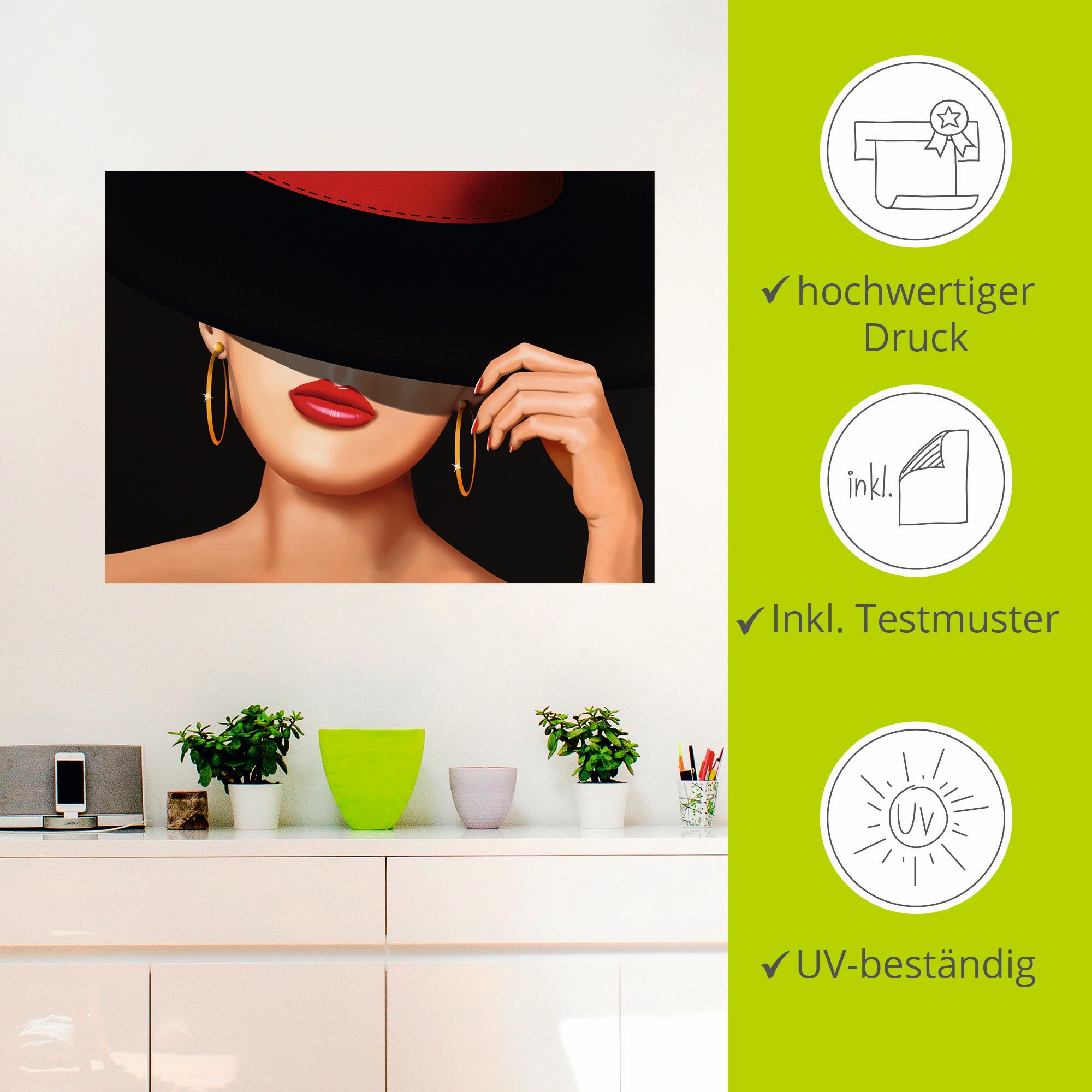 Artland Wandbild »Die Lady von der Rennbahn«, Frau, (1 St.), als Leinwandbild, Wandaufkleber in verschied. Größen