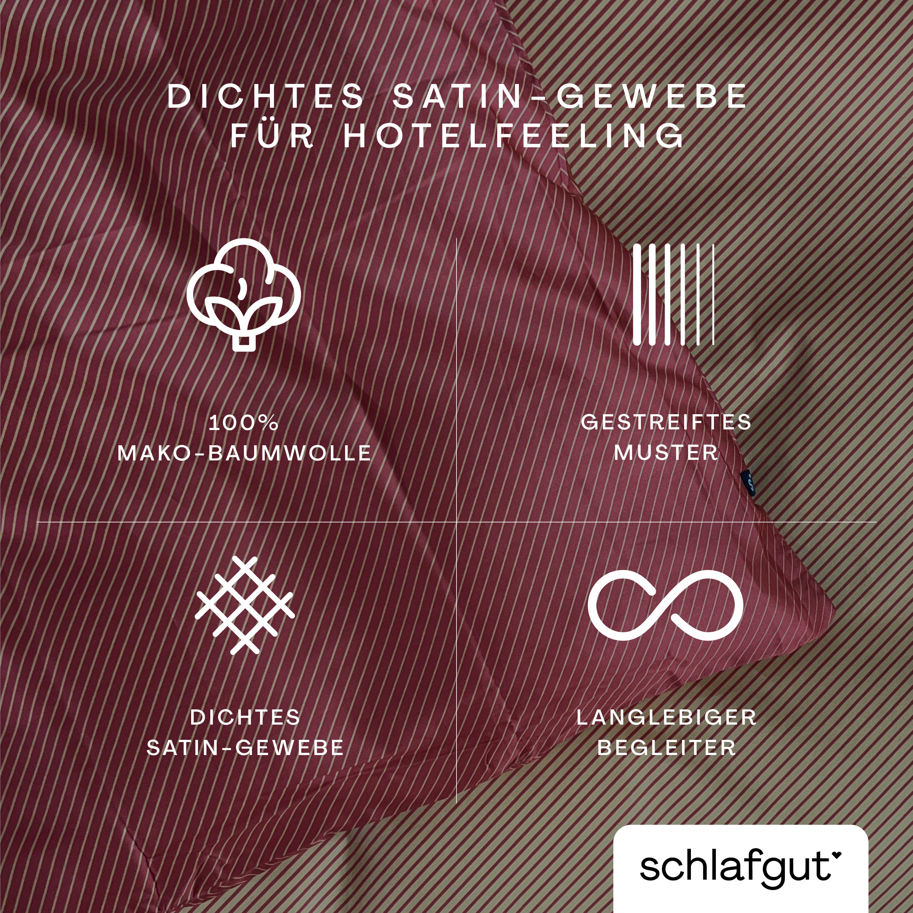 Thumbnail - Schlafgut Bettbezug "Woven Satin Fade mit feinen Streifen", (1 St.), mit Farbverlauf, Mix & Match: passender Kissenbezug...