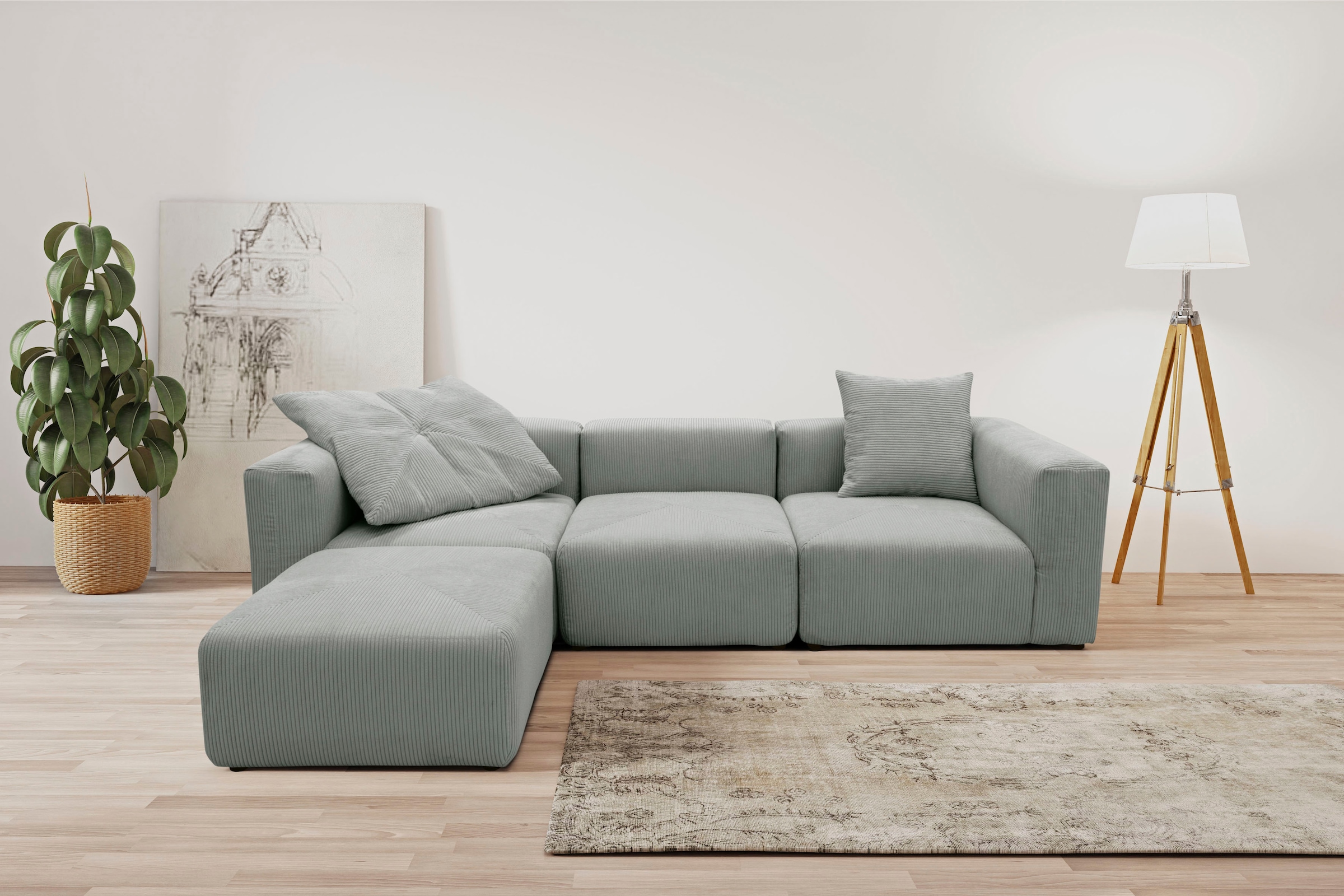 Home affaire Ecksofa "Gerrid L-Form" Cord-Bezug, Modulsofa, bestehend aus E günstig online kaufen