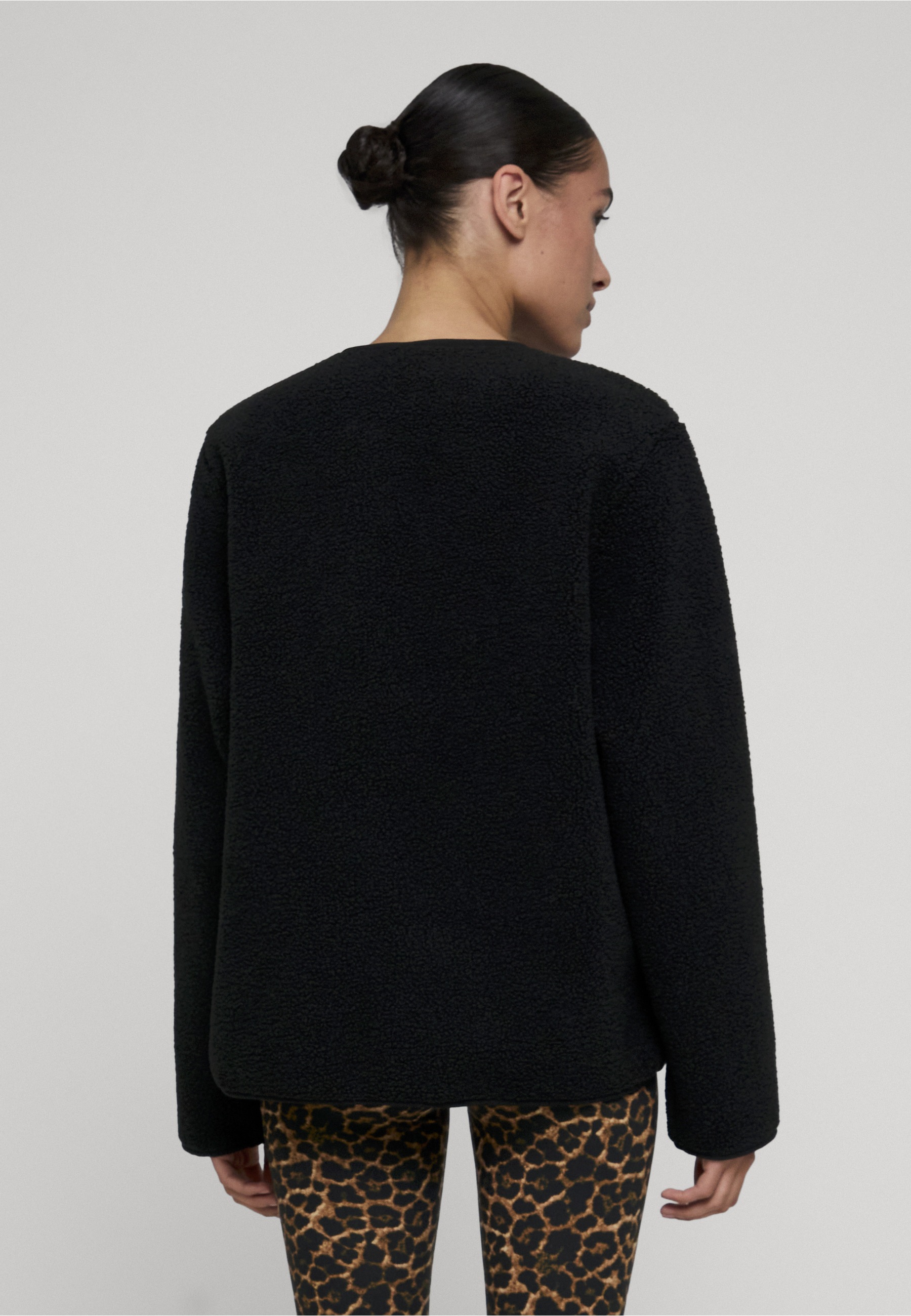 URBAN CLASSICS Outdoorjacke »Urban Classics Ladies Buttoned Teddy Jacket« 1 Stk. tlg. ohne Kapuze