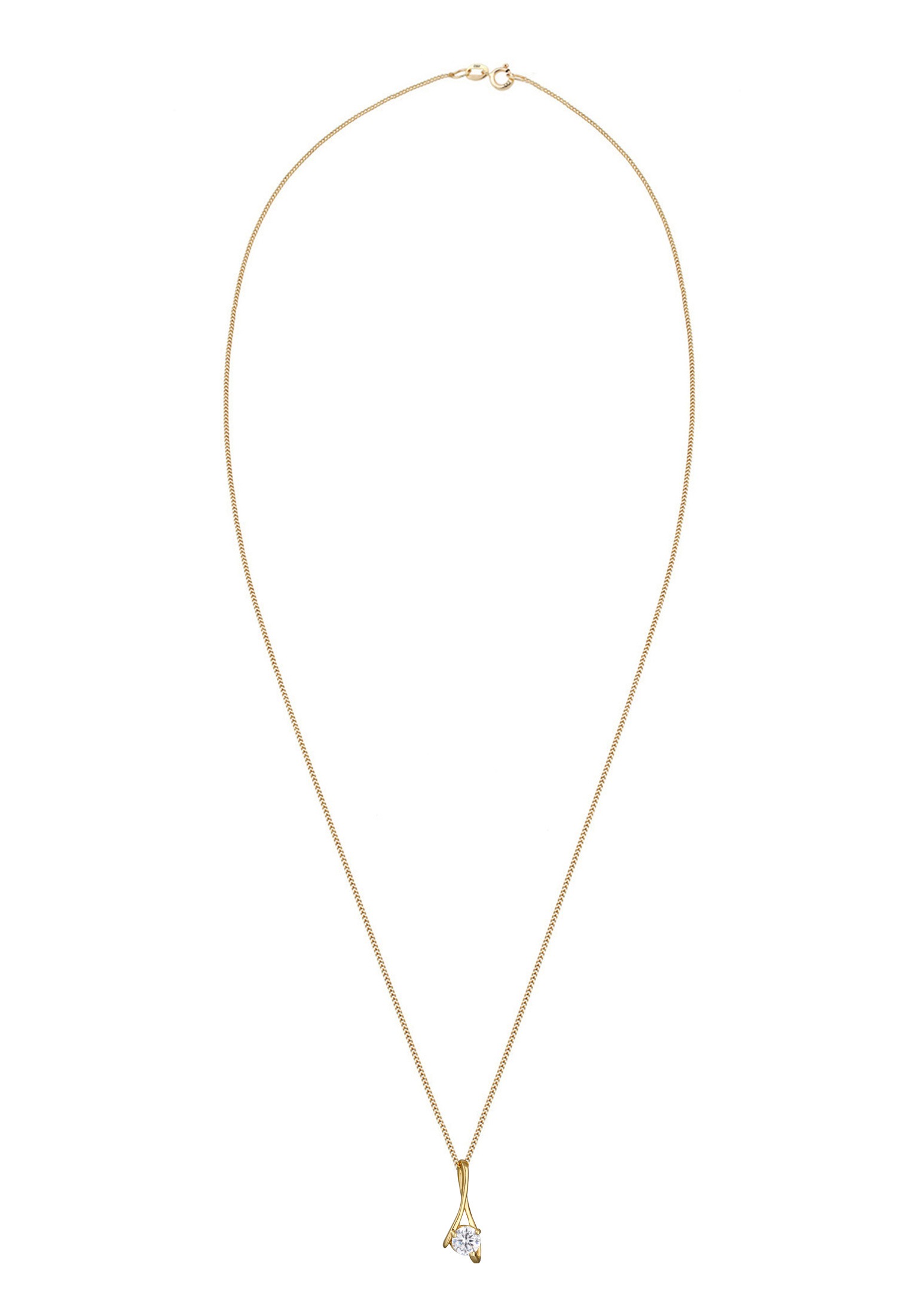 Elli Premium Collierkettchen »Zirkonia 585 Gelbgold«
