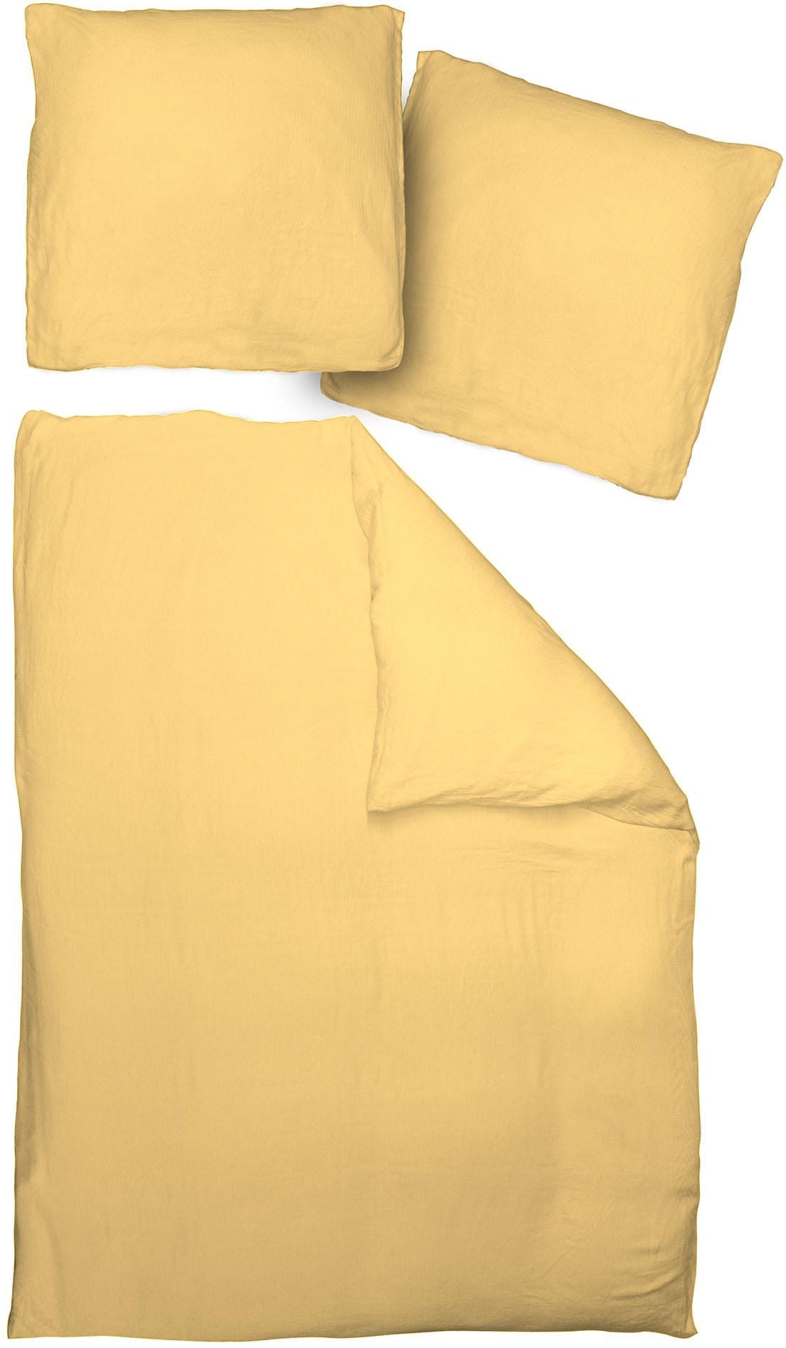 Bettwäsche ADAM, gelb, Renforcé, Obermaterial: 100% Baumwolle, Bettwäsche, "Uni Collection light", aus 100 % Bio-Baumwolle, 2 teilig - Bettwäsche Set