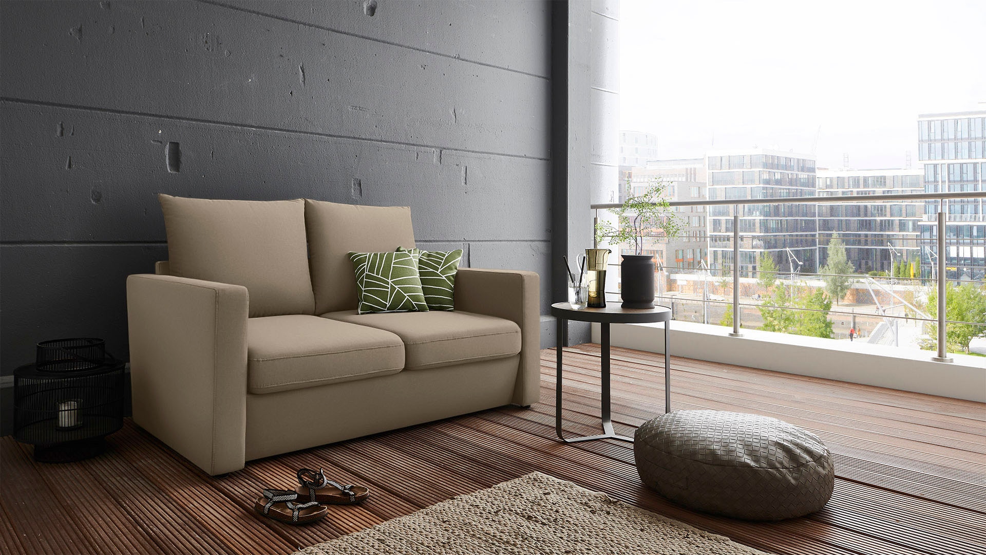 für DOMO BAUR 2-Sitzer Outdoor kaufen Hockern Sofa »Slunce«, mit collection Raumwunder, (3 St.), 2 | geeignet,