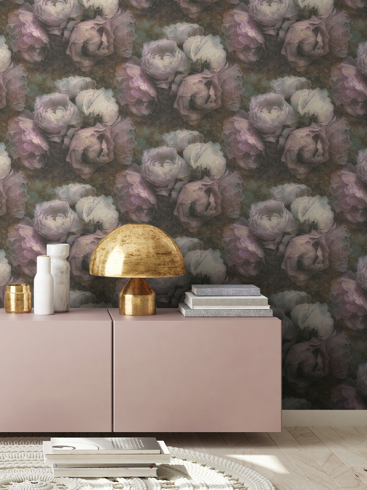 living walls Vliestapete »New Walls Romantic Dream mit romantischen Rosen«, floral-botanisch-Wald, Tapete Blumen Tapeten Wohnzimmer Schlafzimmer Küche modern Design Büro