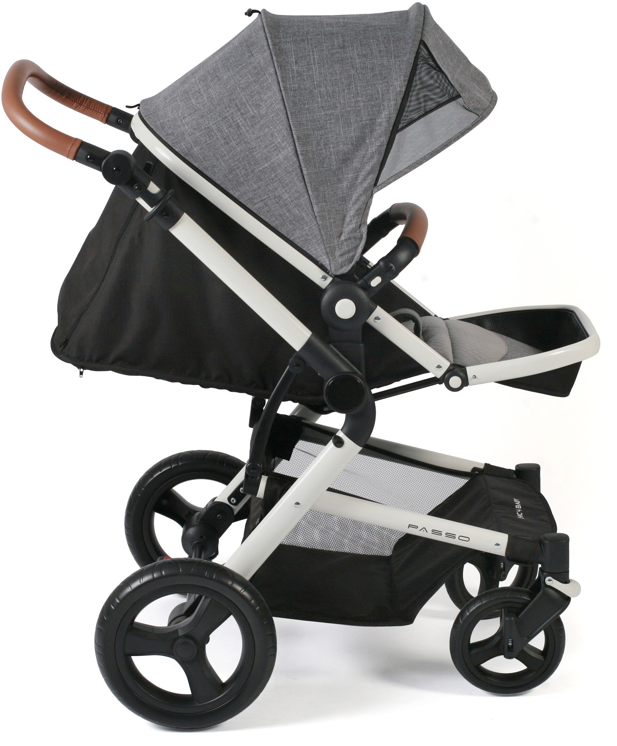 CHIC4BABY Kombi-Kinderwagen »Passo, Melange Grau«, 15 kg, ; Kinderwagen