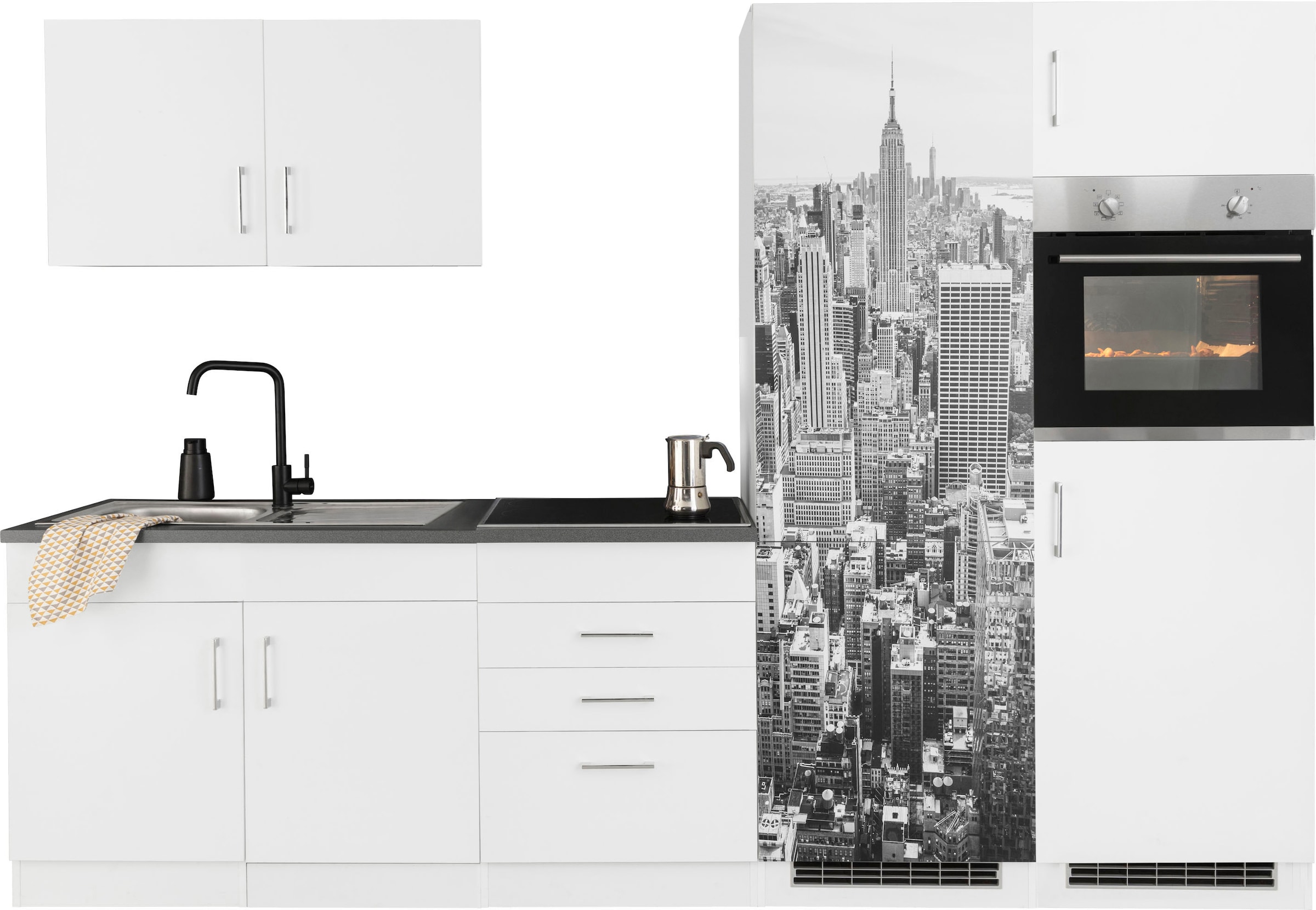 KOCHSTATION Küchenzeile »KS-Paris« ohne E-Geräte, Breite 280 cm