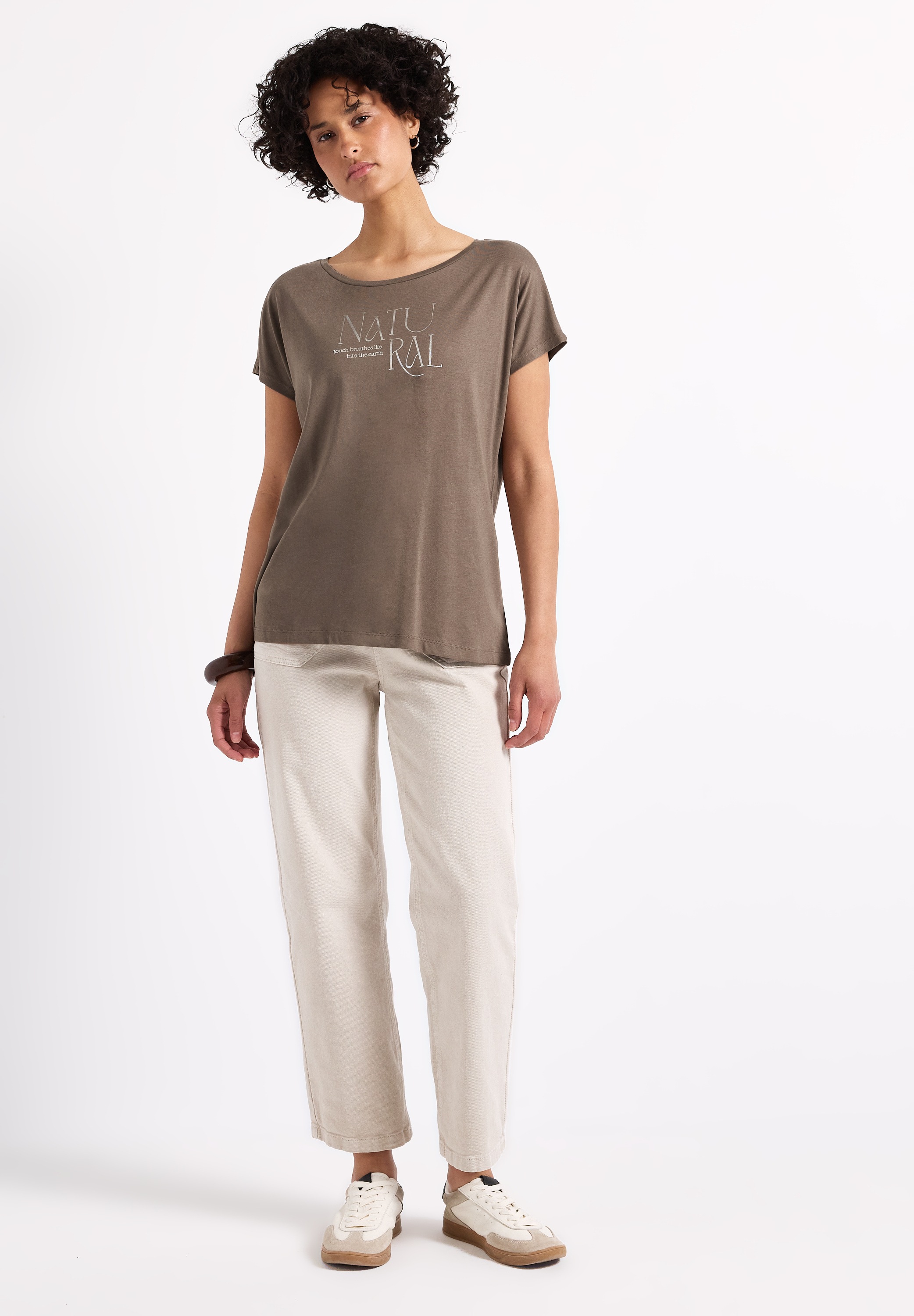 STREET ONE T-Shirt, mit Materialmix