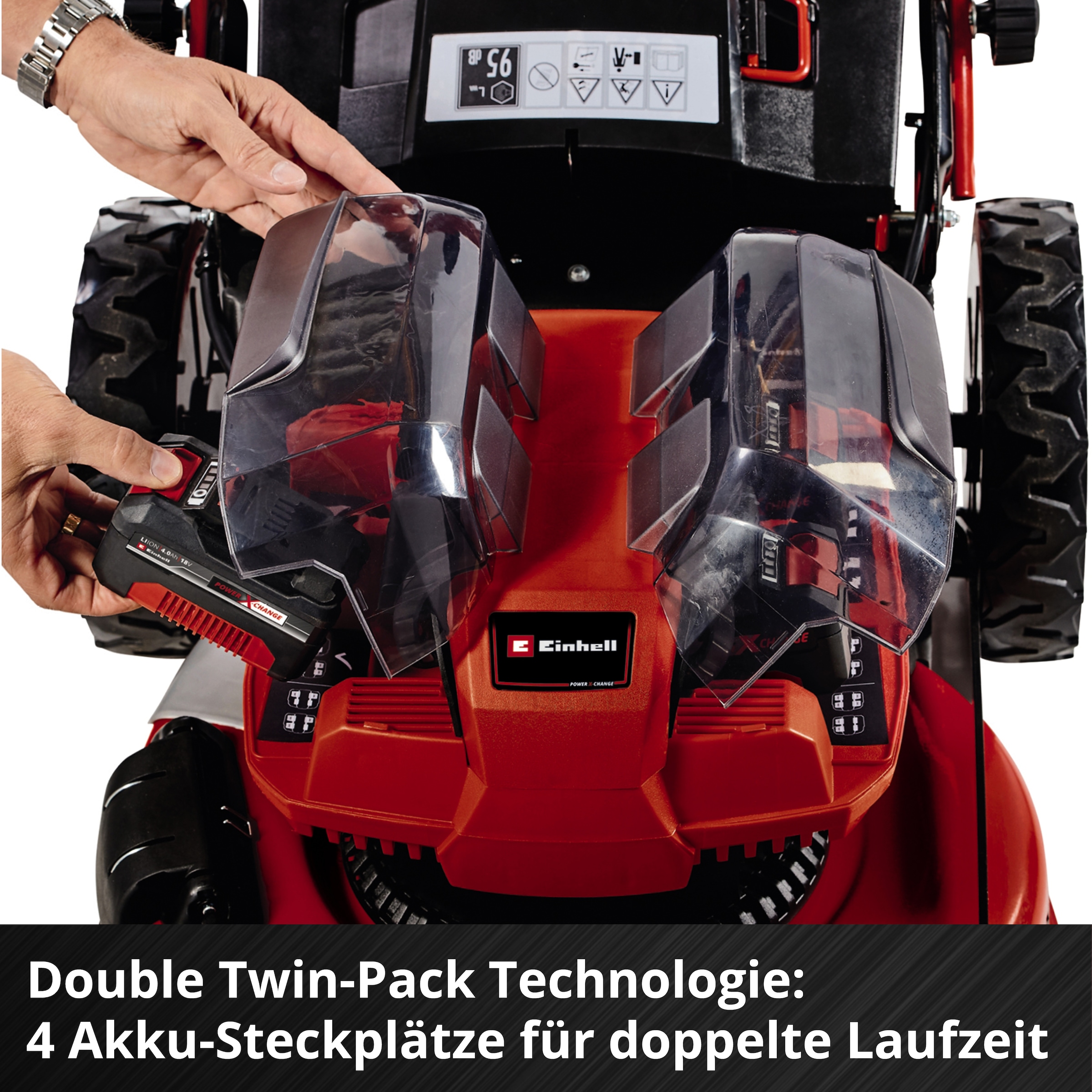 Einhell Akkurasenmäher »GP-CM 36/47 S HW Li (4x4,0Ah)« mit Radantrieb, 4 Akkus und Ladegerät