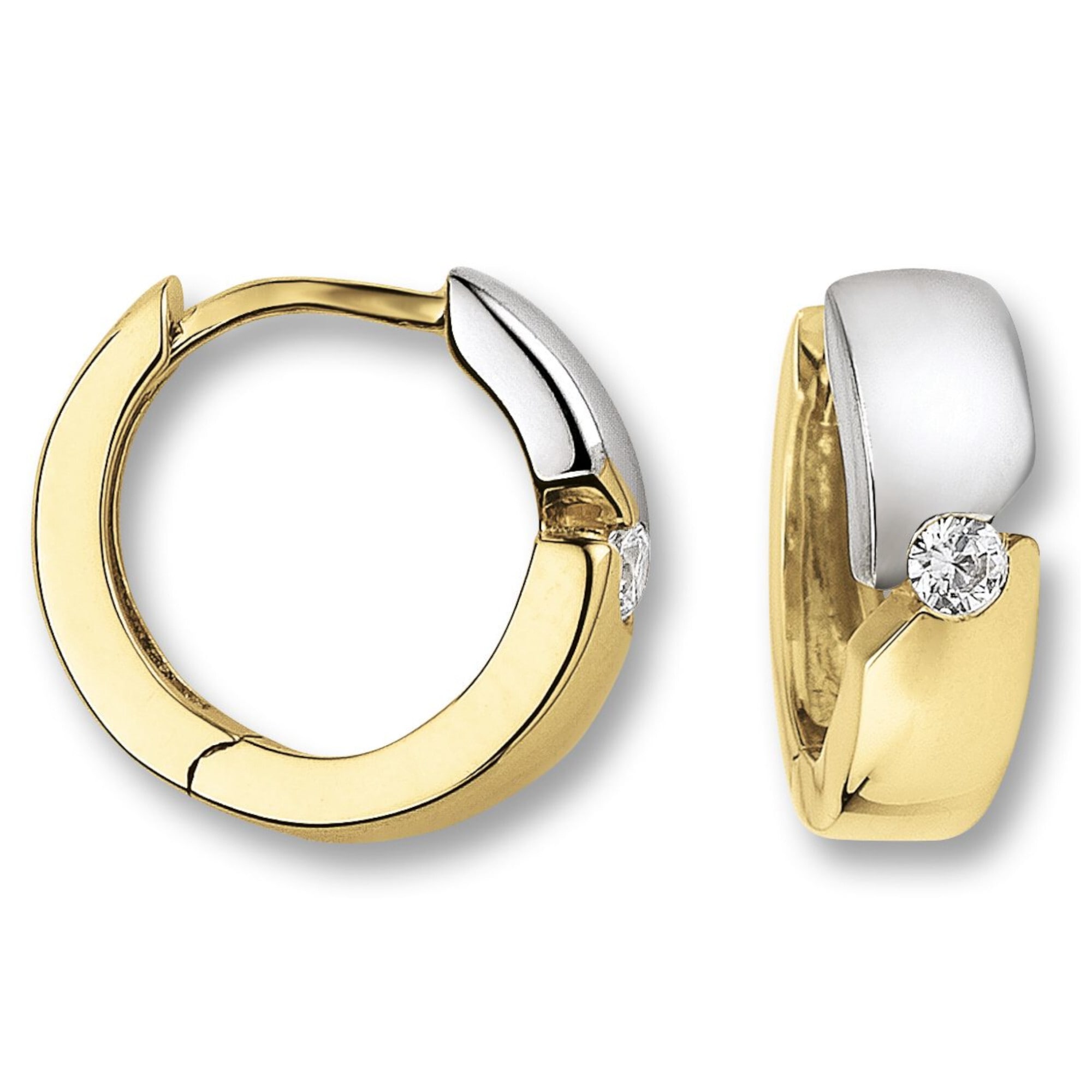 ONE ELEMENT Paar Creolen »Zirkonia Ohrringe Creolen aus 333 Gelbgold«, Damen Gold Schmuck