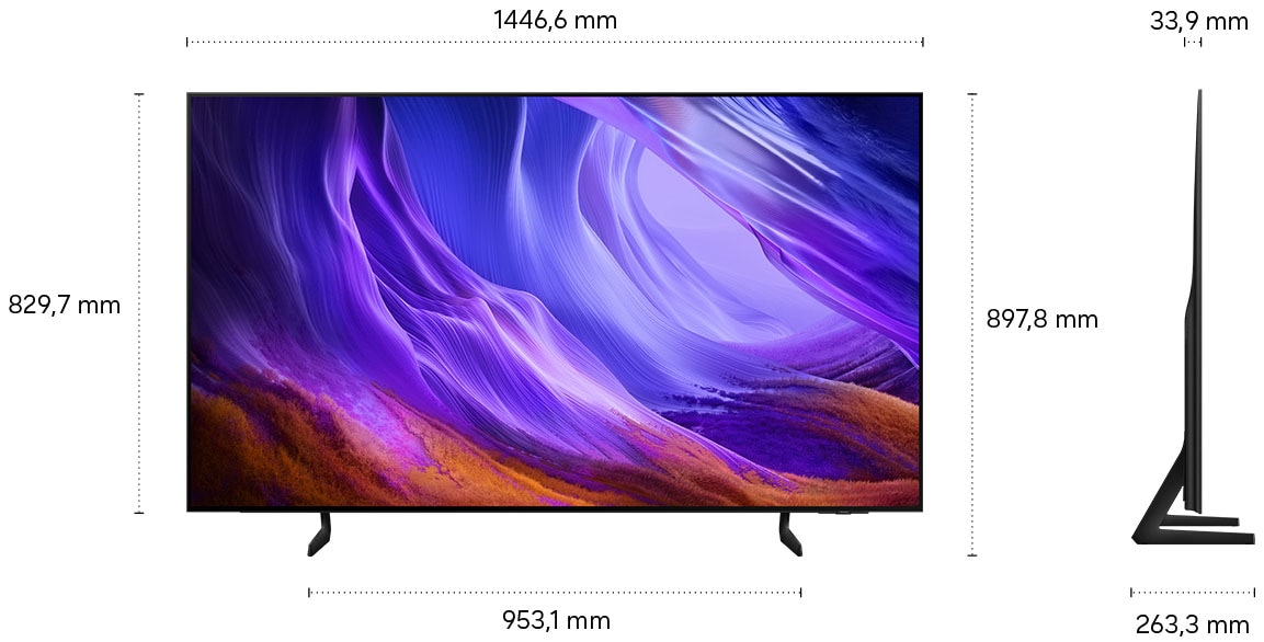 Samsung OLED-Fernseher »GQ65S83HAE« 163 cm/65 ″ Smart-TV HDR 10+ Bild, Premium Gaming Pack mit 120Hz, HDMI 2.1, Dolby Atmos