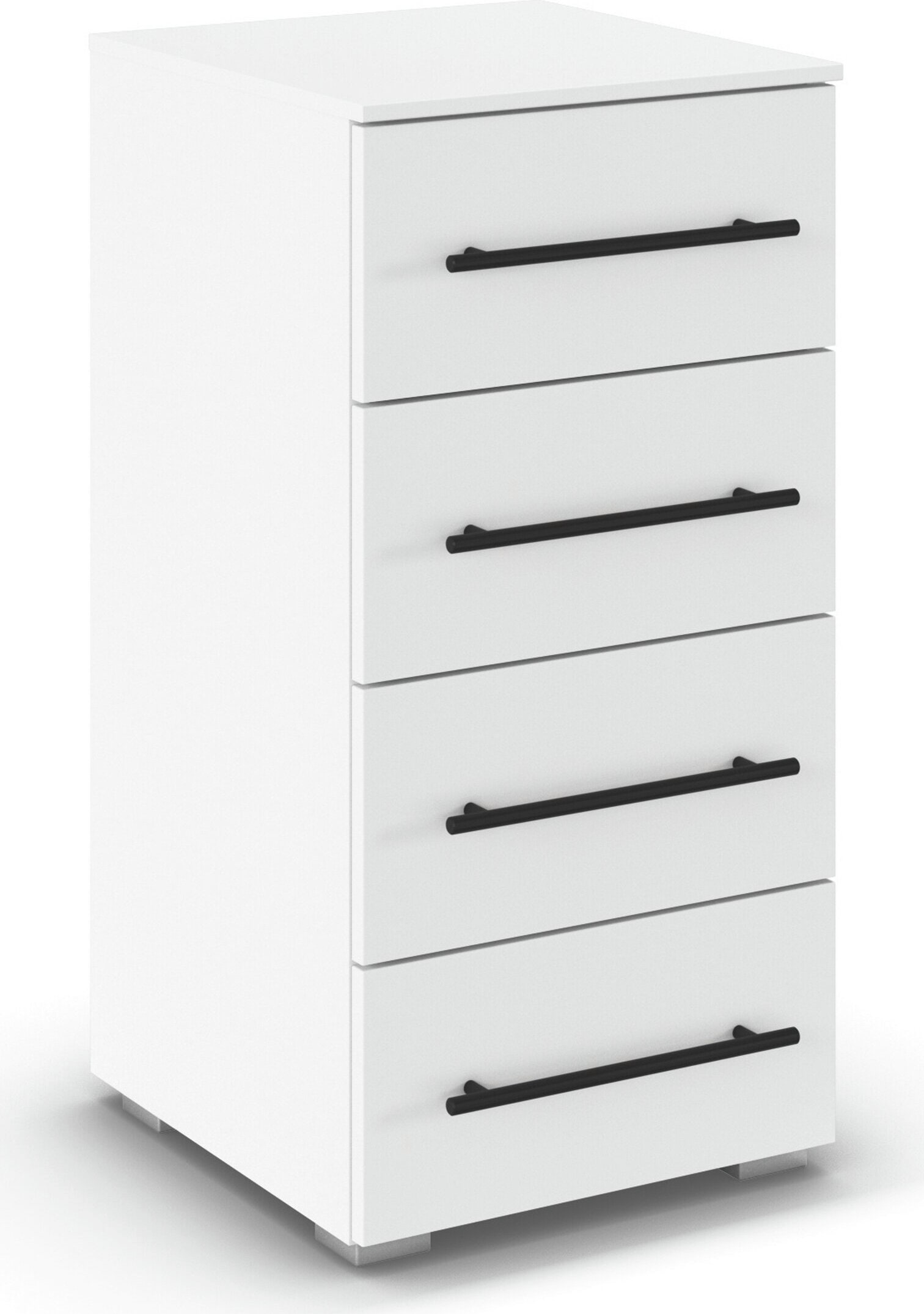 OTTO home Schubkastenkommode "Highboard Sideboard Schubladenkommode Kommode RONDO" Breiten 40 oder 80 cm / Höhe 81 cm, mit 4 geräumigen Schubladen Metallgriff in Schwarz MADE IN GERMANY