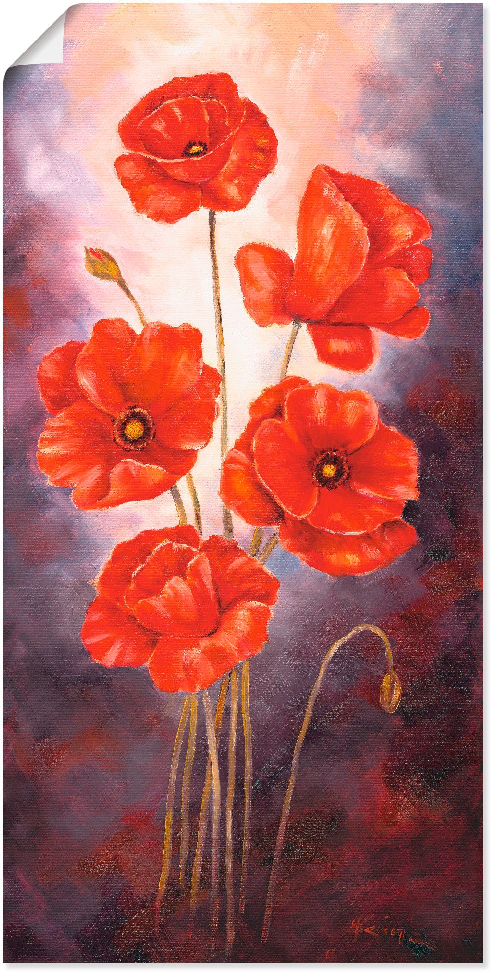 Artland Wandbild "Mohn V", Blumen, (1 St.), als Leinwandbild, Poster in ver günstig online kaufen