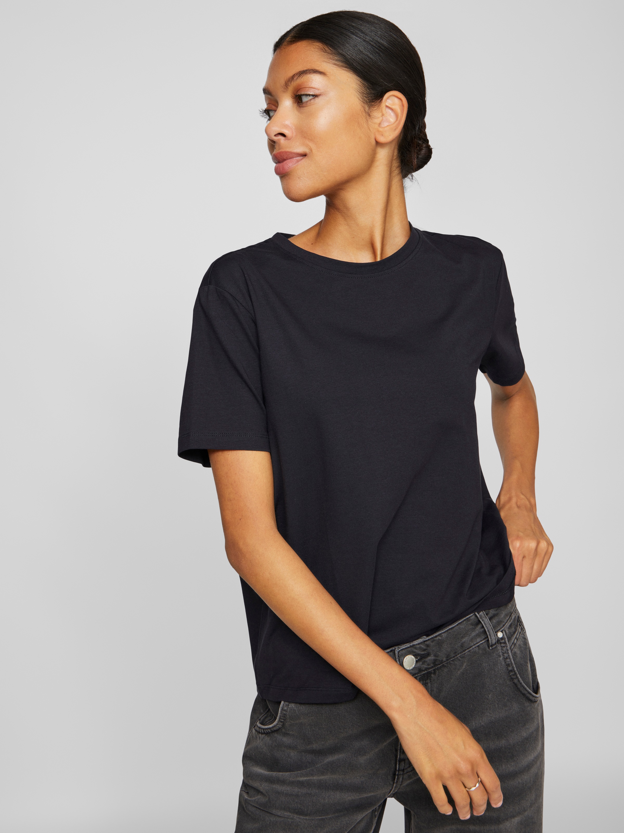 Vila Kurzarmshirt "VINORA S/S T-SHIRT - NOOS" Baumwollmischung, regular fit günstig online kaufen