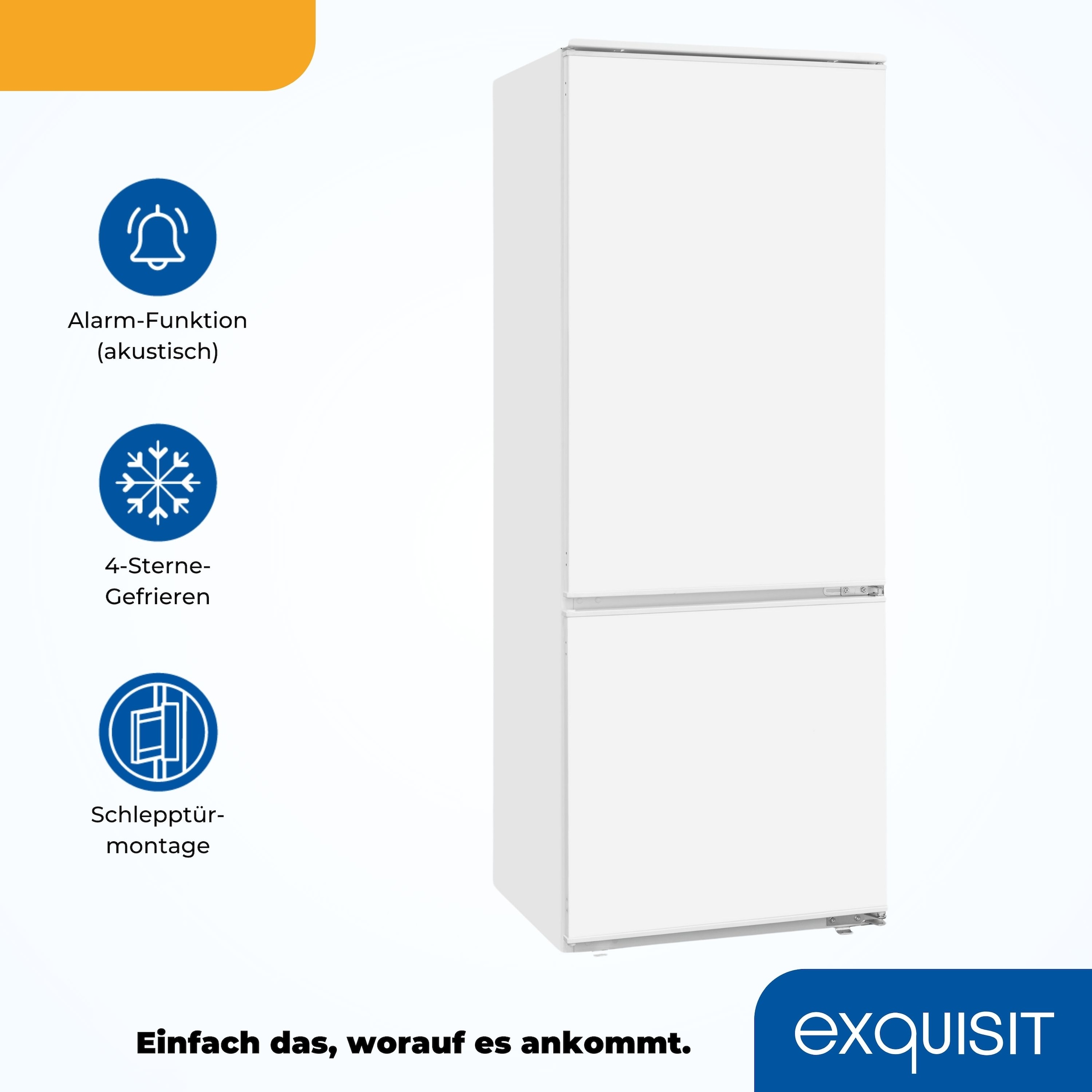 exquisit Einbaukühlgefrierkombination »EKGC225-40-E-080E«, Tür Alarm