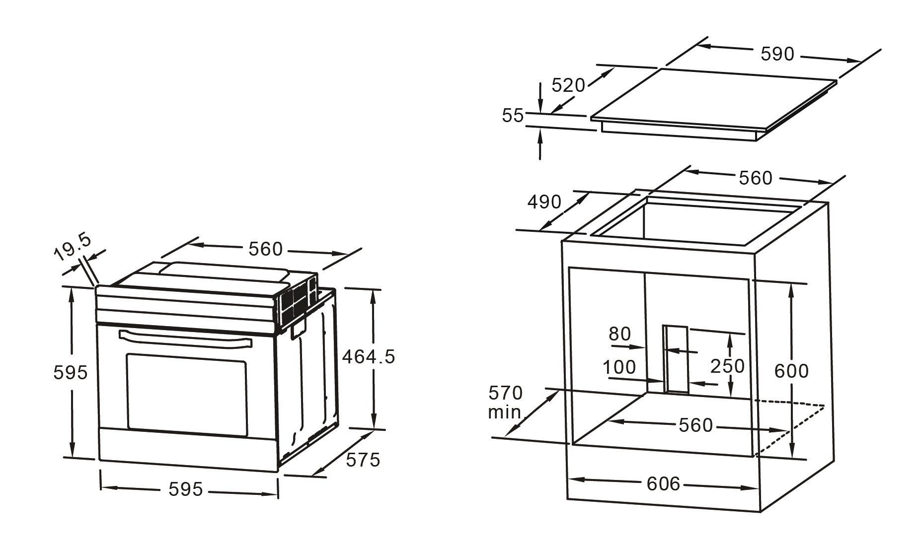 Flex-Well Küchenzeile »Riva«, mit E-Geräten, Gesamtbreite 280 x 170 cm