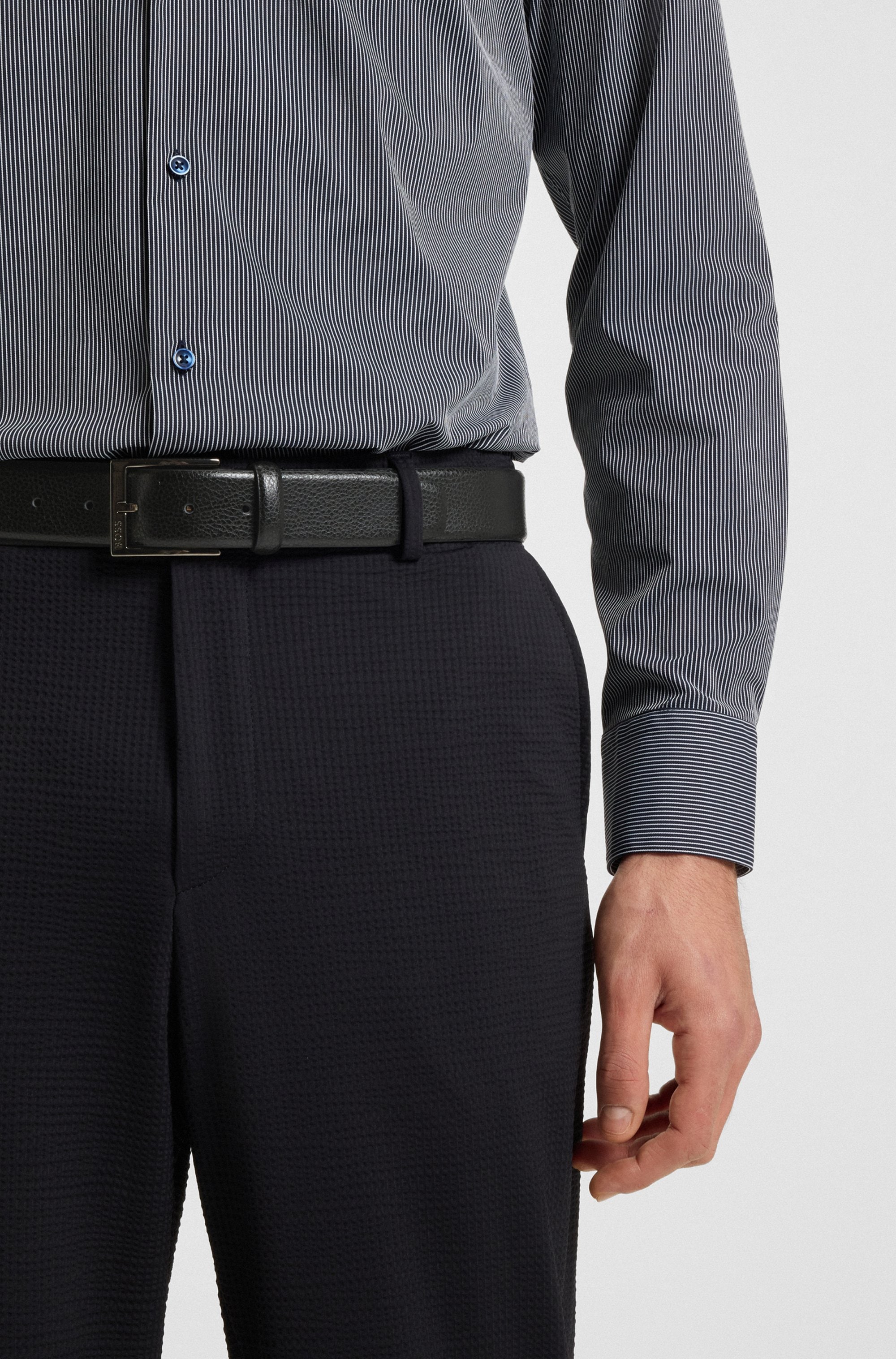 BOSS Ledergürtel »Elloy Sz35«, aus fein genarbtem italienischen Leder