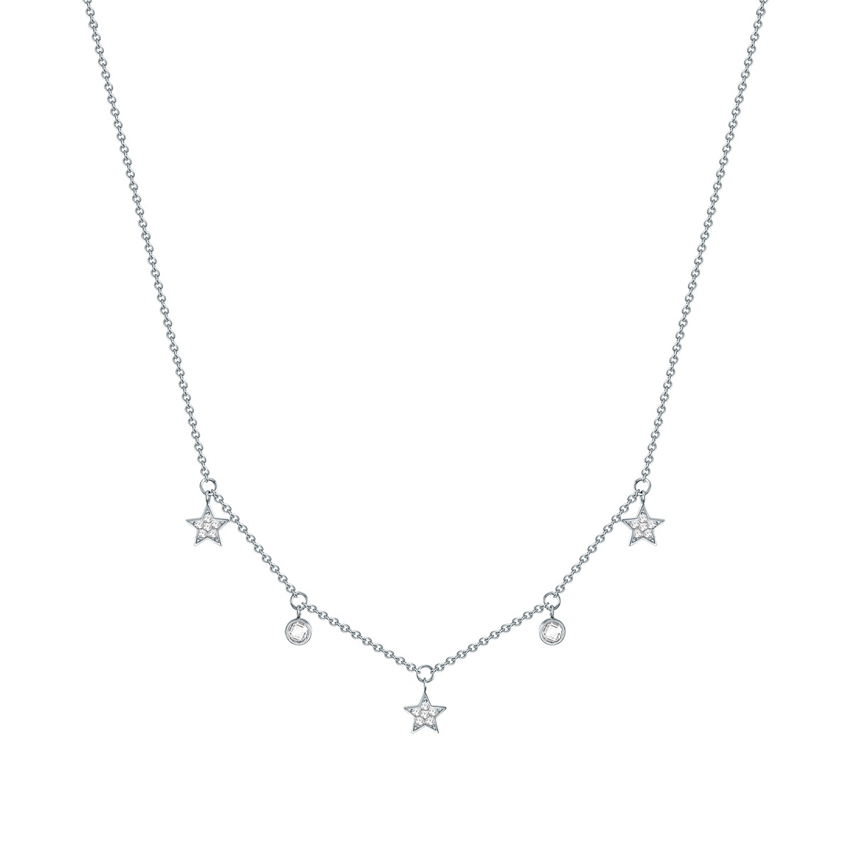 Kette mit Anhänger EASTSIDE "ES381", silber, Halsketten, Damen, 40,0cm Basiskette + 5,0cm Verlängerung,mit Stein, Edelstahl, mit Preciosa