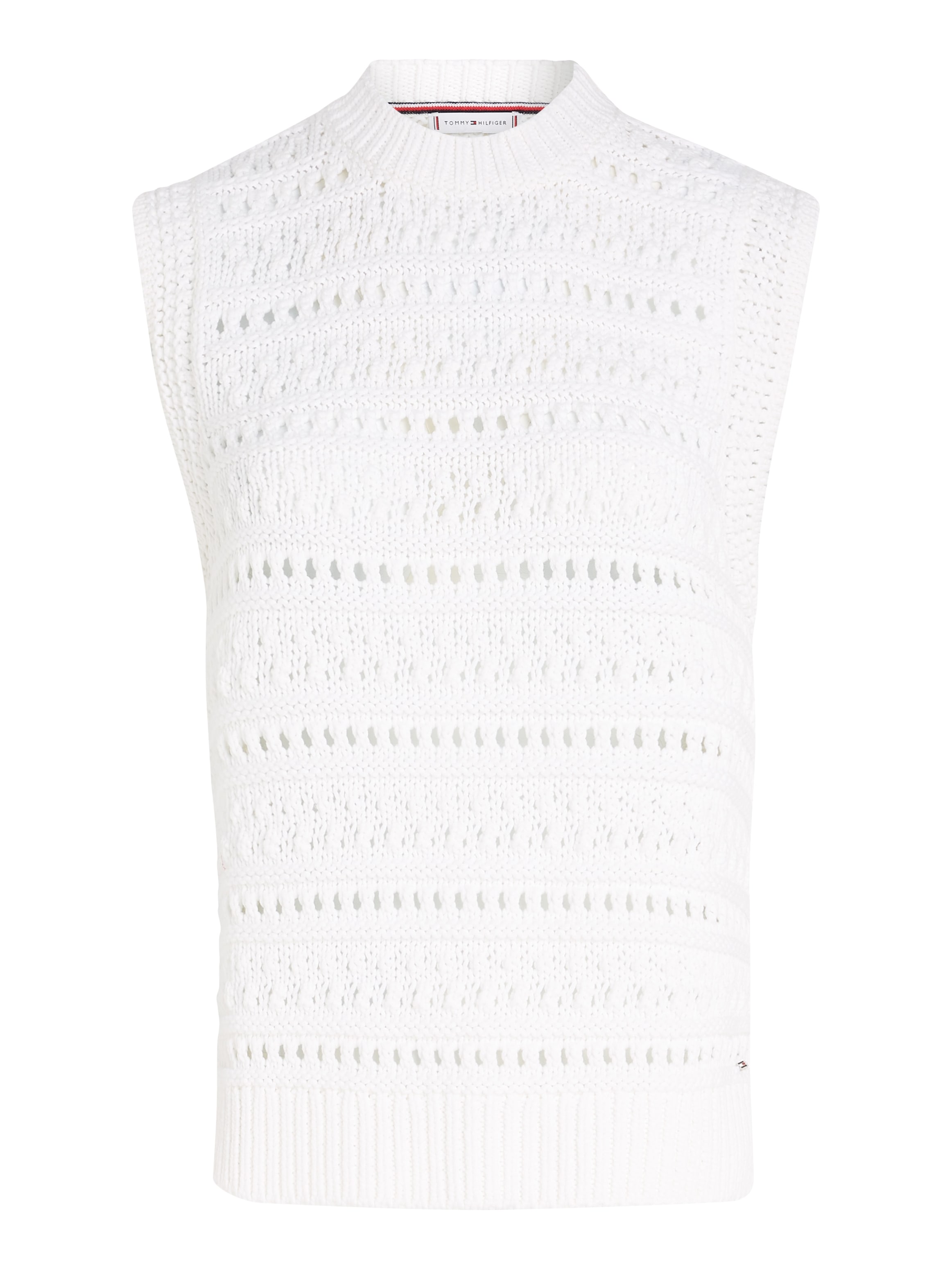 Tommy Hilfiger Pullunder »CROCHET C-NK SWEATER VEST«, in angesagter Häkeloptik