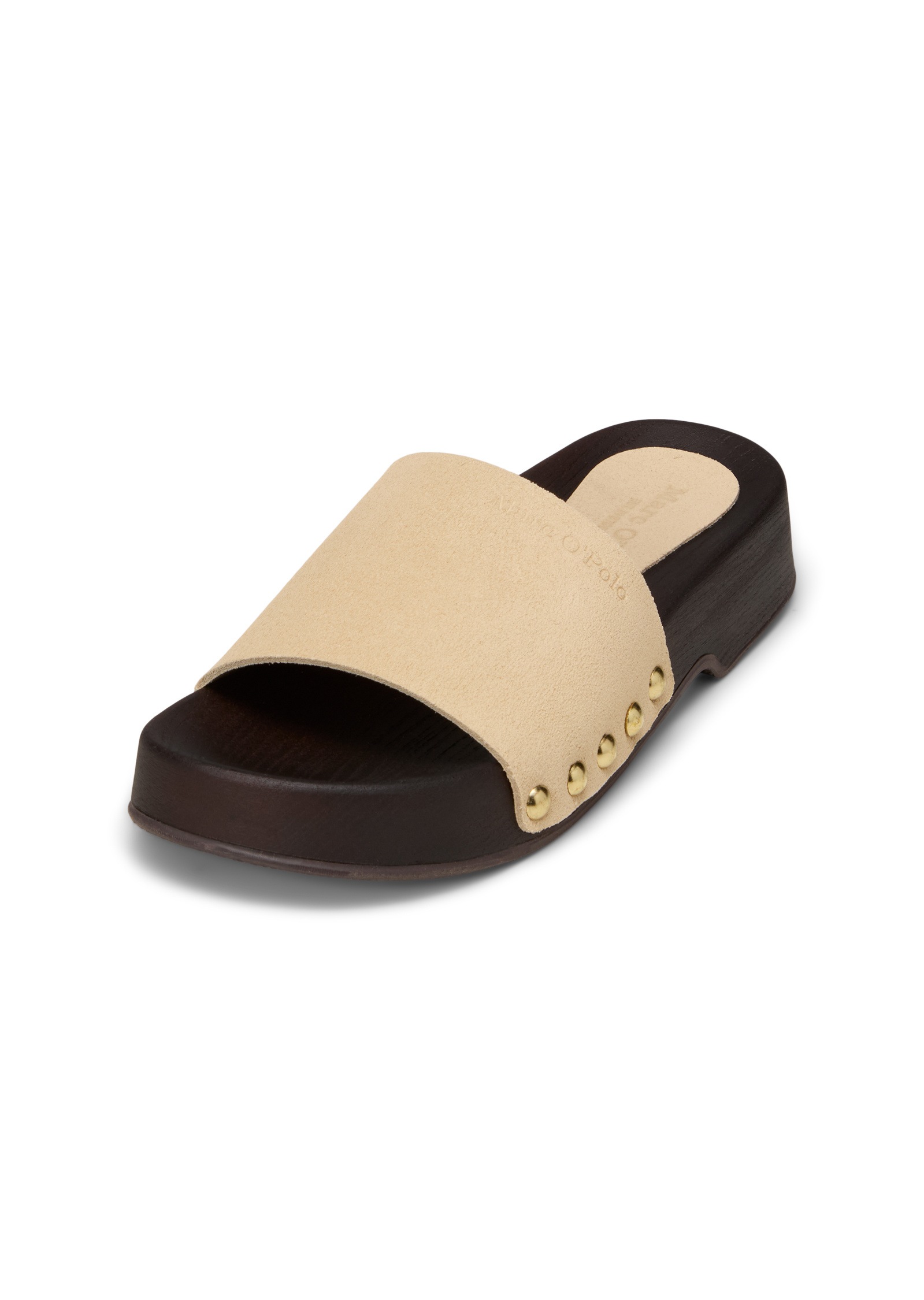 Sandale MARC O'POLO "aus weichem Veloursleder", Herren, Gr. 37, dusty sand, Obermaterial: 100% Leder (Rind), unifarben, Schuhe Sandale