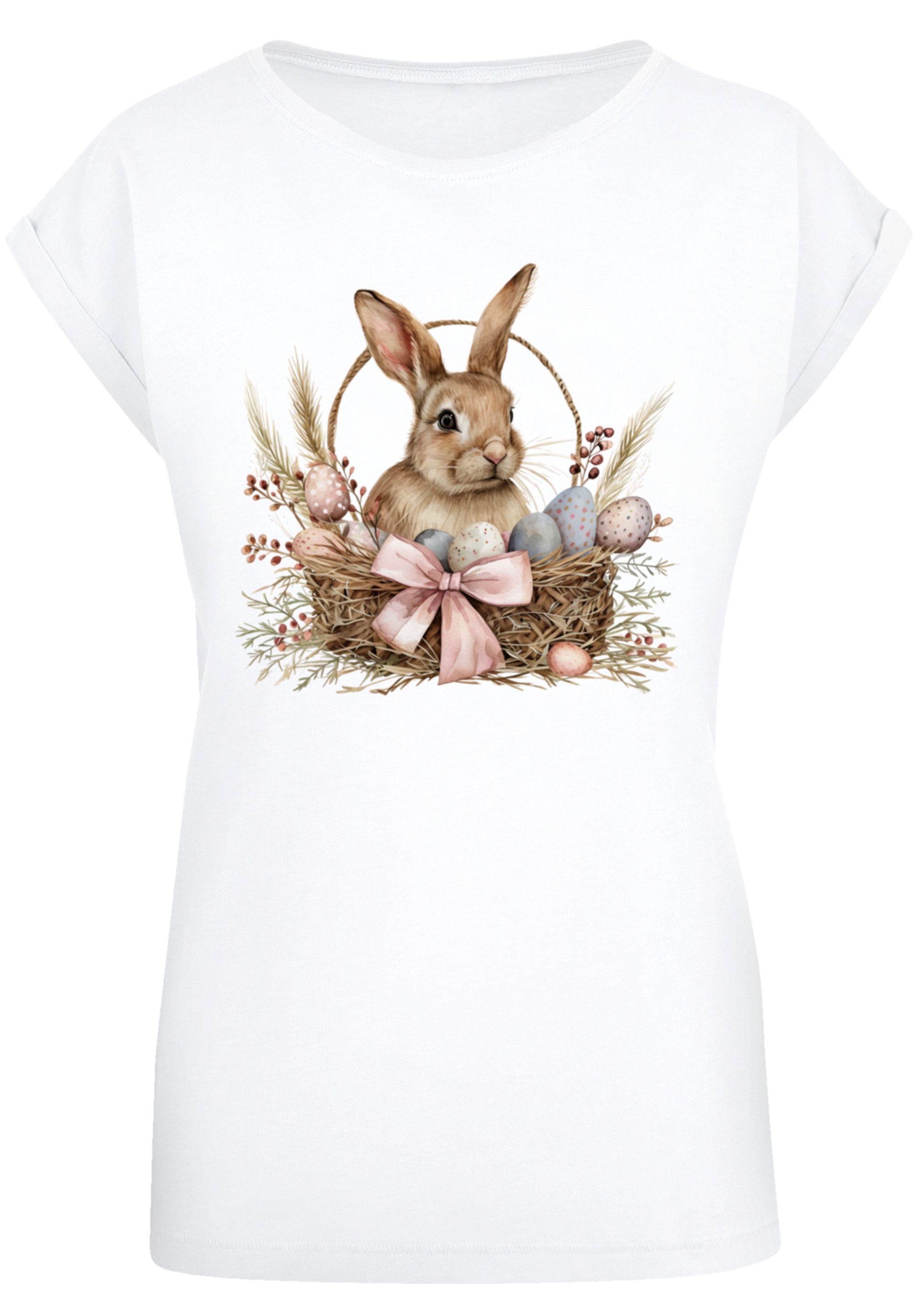 F4NT4STIC T-Shirt »Osterhasen Korb Dekor« Premium Qualität