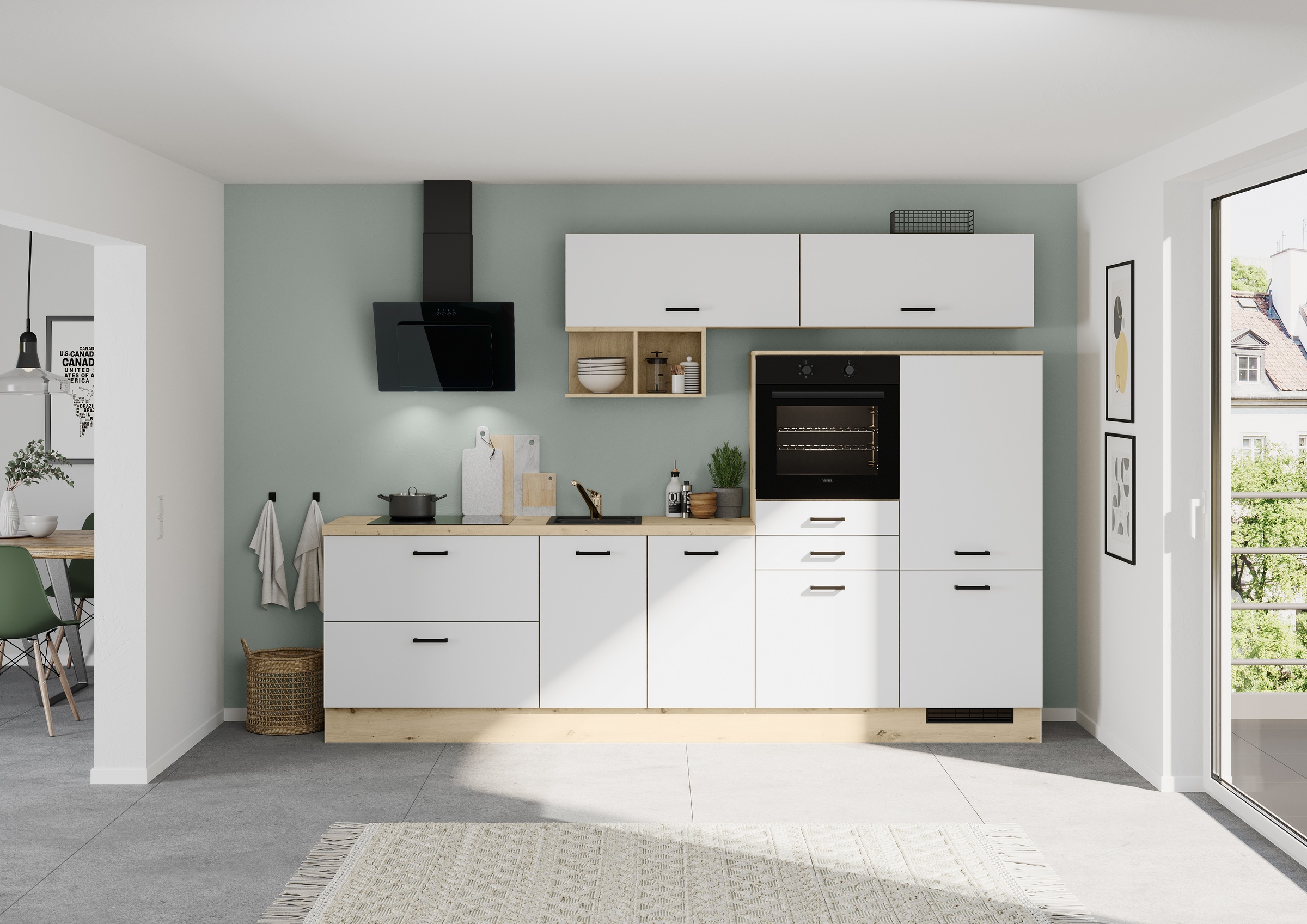 IMPULS KÜCHEN Küchenzeile ""München", Ausrichtung wählbar, Schubkästen mit günstig online kaufen