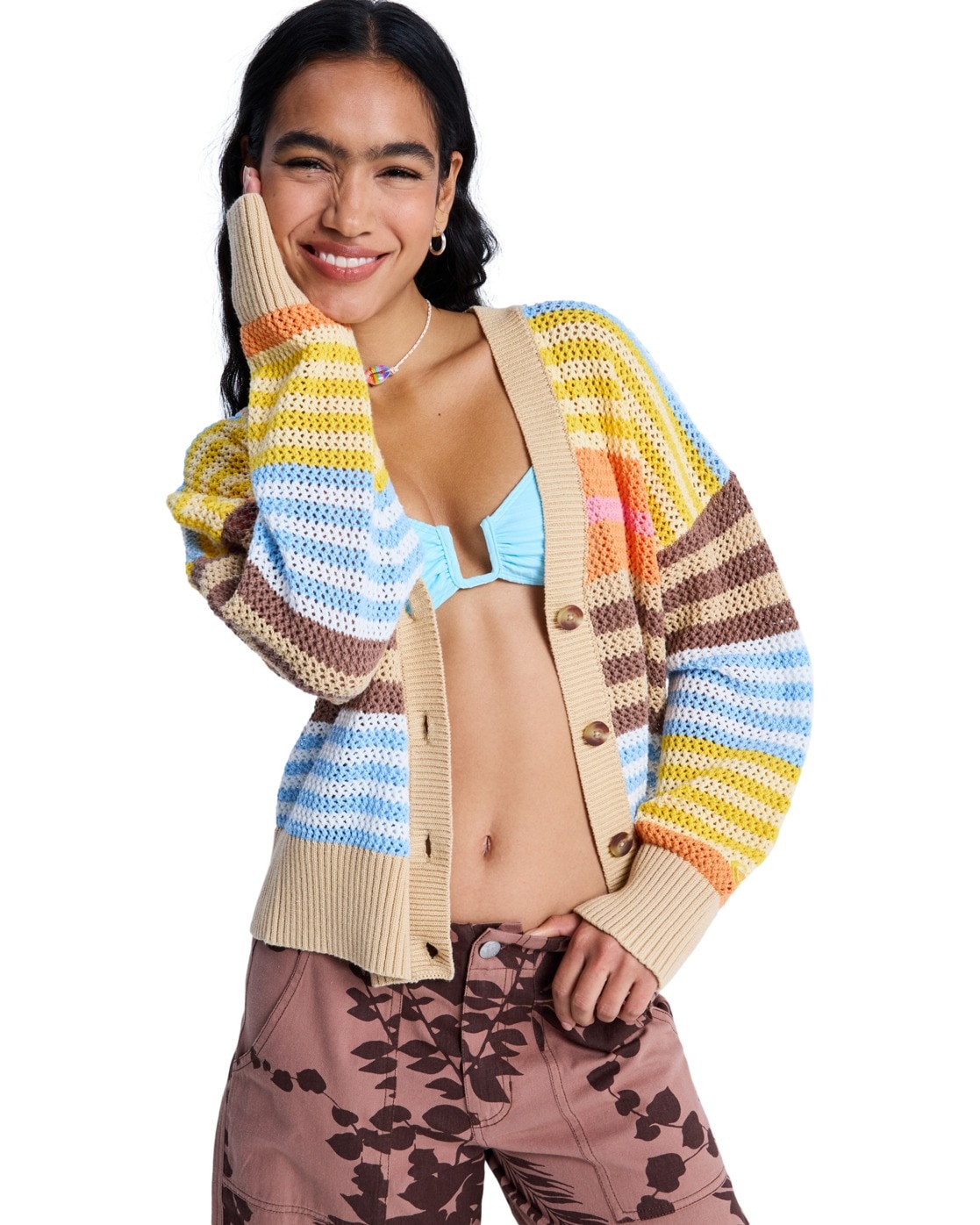 Roxy Fleecepullover "Cosmic Coast Stripes" günstig online kaufen