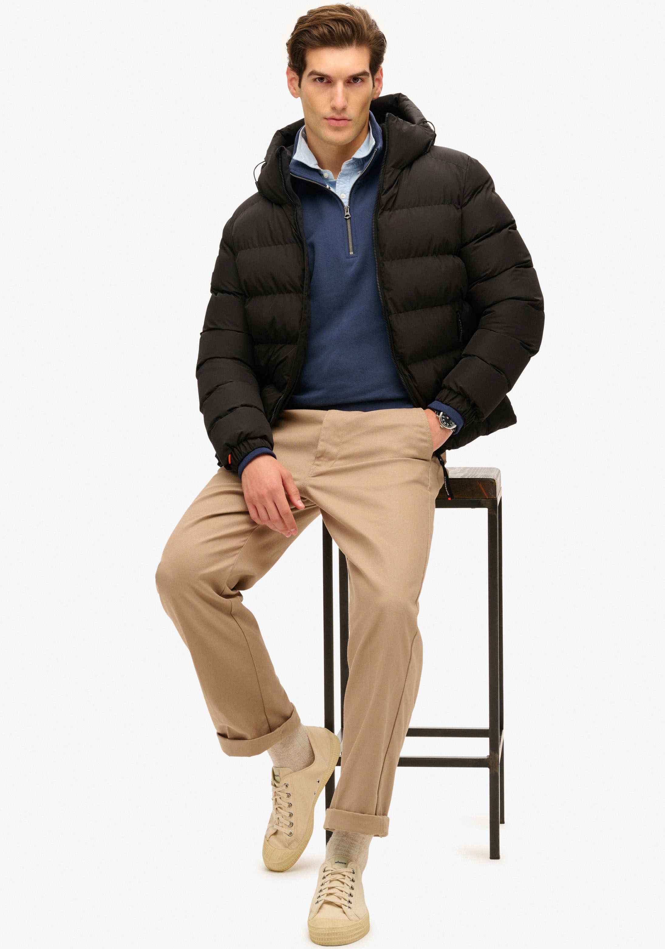 Superdry Steppjacke »HOODED SPORTS PUFFER JACKET«, mit Kapuze