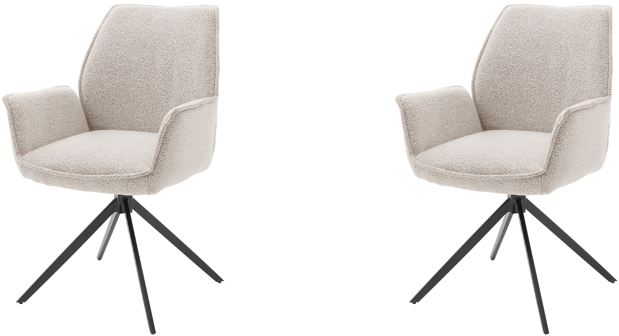 Musterring Esszimmerstuhl »Tiama« (Set) 2 Stk.Stativgestell aus Eisen schwarz, 180° drehbar, Stoff Cord oder Bouclé