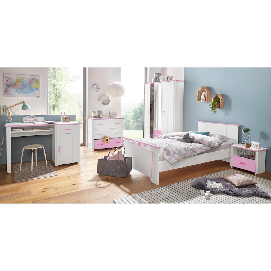 Parisot Jugendzimmer-Set »Biotiful«, (Set, 4 St., Bett, Nachttisch, Schrank, Kommode, Schreibtisch)