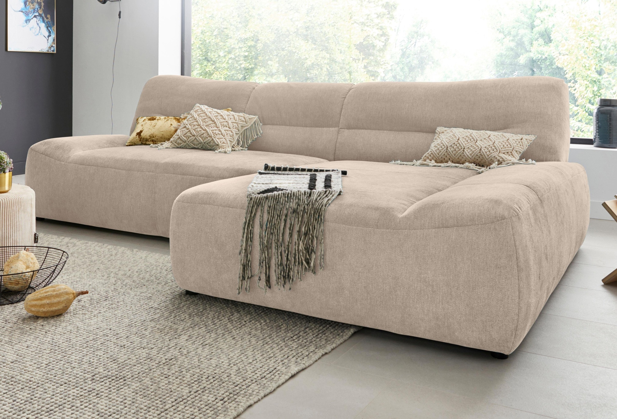 DOMO collection Ecksofa »Cesena moderne Polsterecke mit flachen Armlehnen, L-Form«, fester Sitzkomfort, frei im Raum stellbar