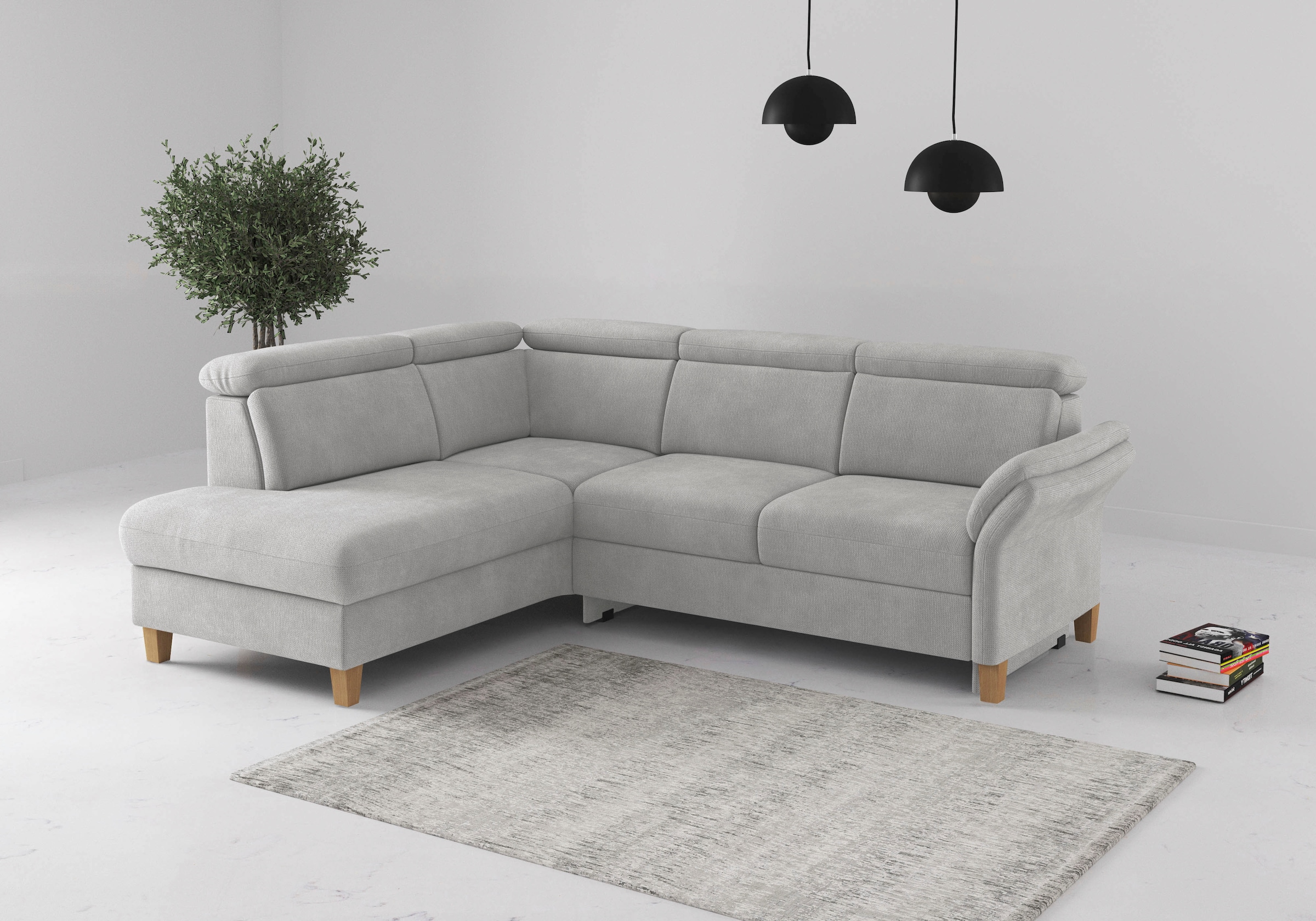 OTTO home Ecksofa "Glendale, L-Form" inkl. Kopfteilverstellung, wahlweise mit Vorziehsitz und Bettkasten