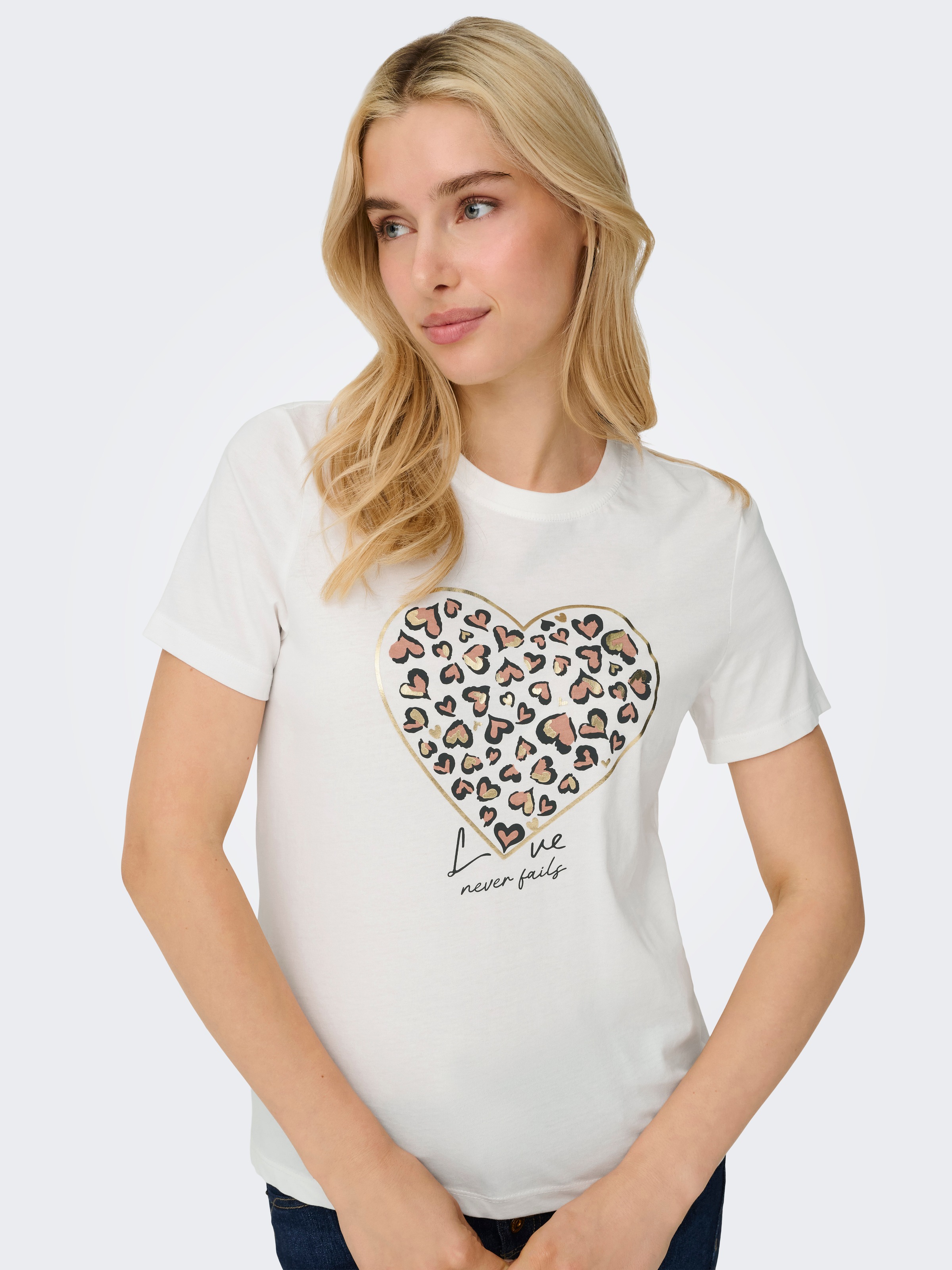 ONLY Kurzarmshirt "ONLTANYA LIFE REG S/S LEO PRINT TOP JRS" günstig online kaufen