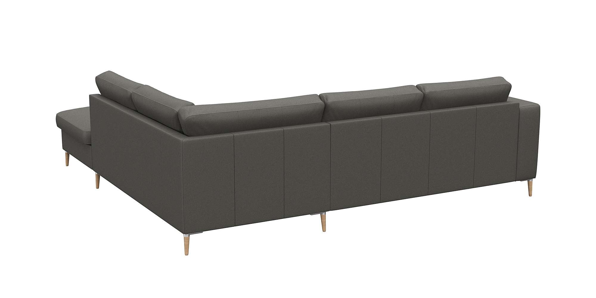 FLEXLUX Ecksofa »Fiore, L-Form«, breite Armlehnen, Füße Alu/Eiche, B/T 241/225 cm, Kaltschaum im Sitz
